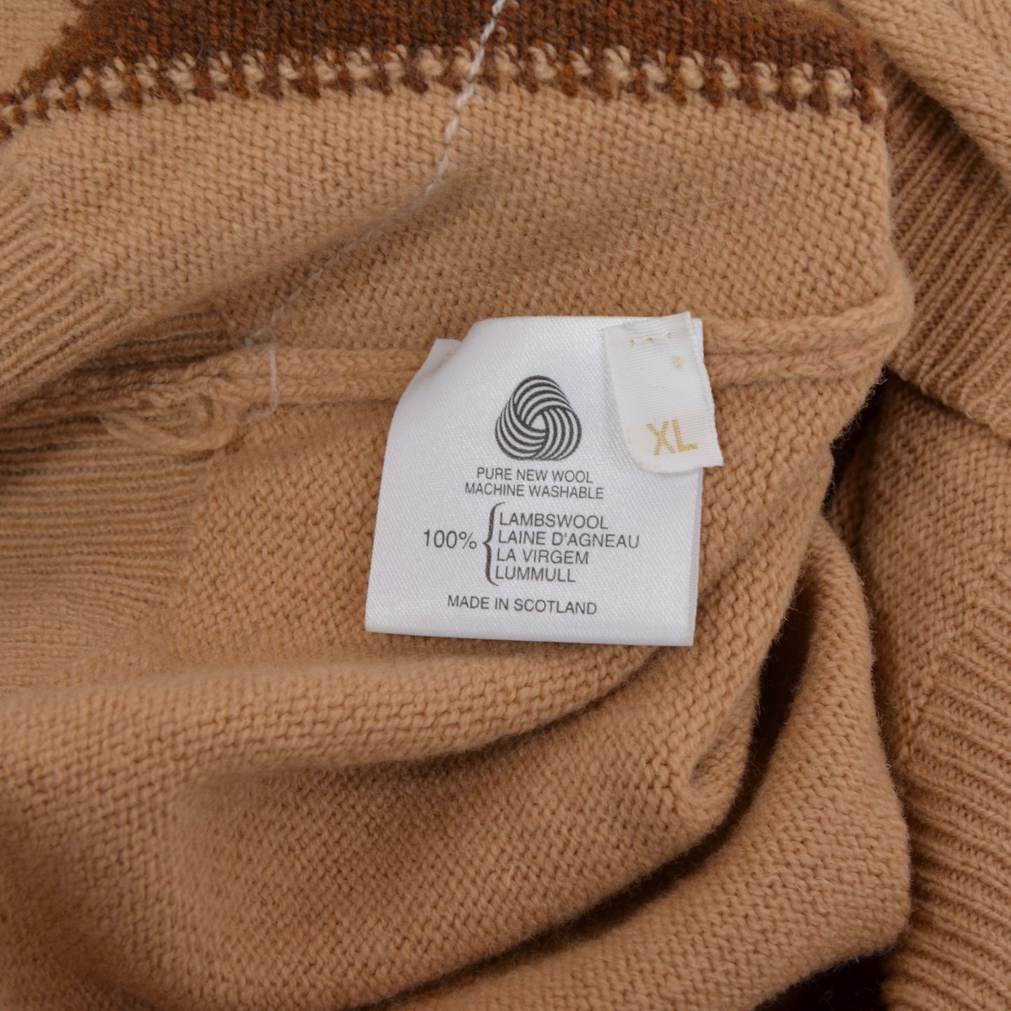 Pringle of Scotland Argyle Sweater Size XXL - Tan