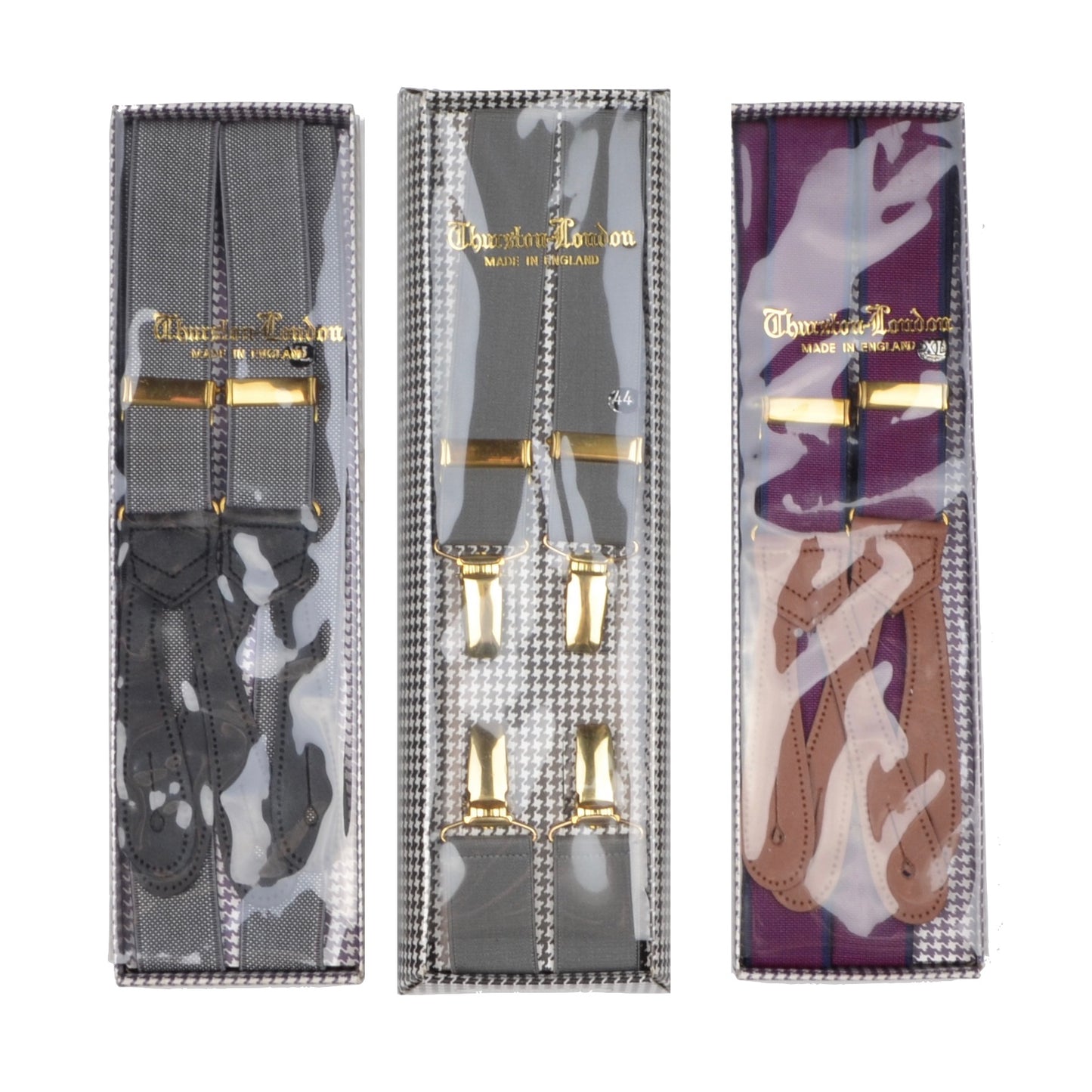 Vintage Albert Thurston Braces/Suspenders Size XL - Red/Blue