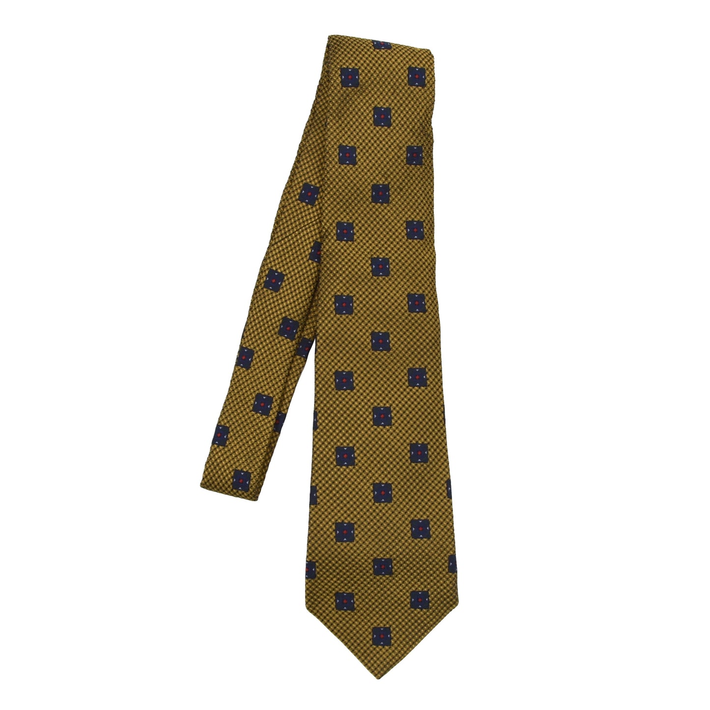 Kiton Napoli 7 Fold Silk Tie - Gold-Yellow
