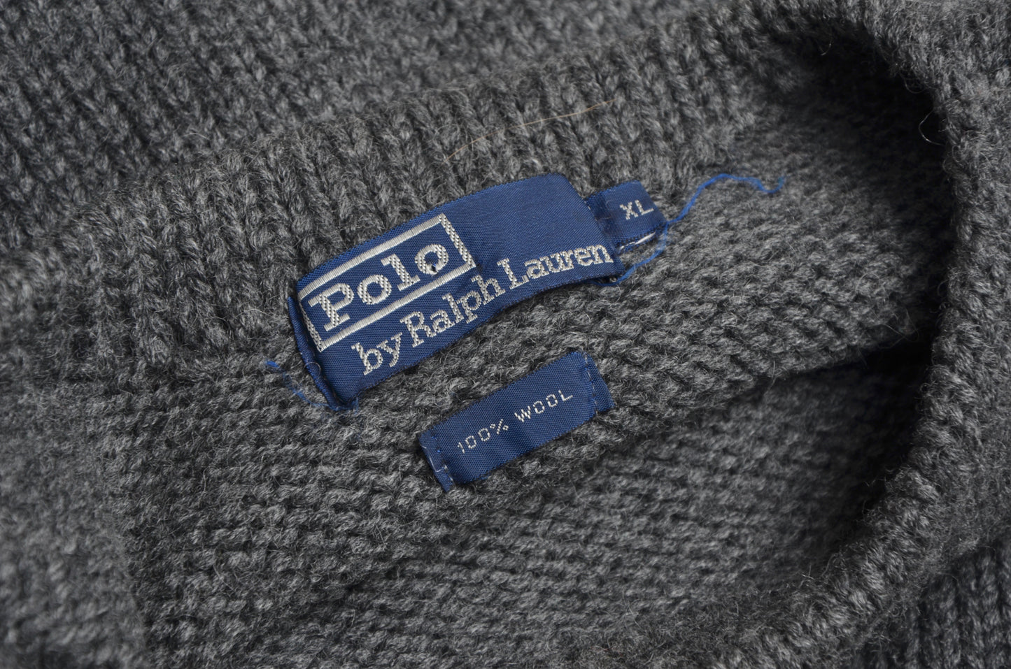 Vintage Polo Ralph Lauren Grobstrick Pullover Größe XL - grau