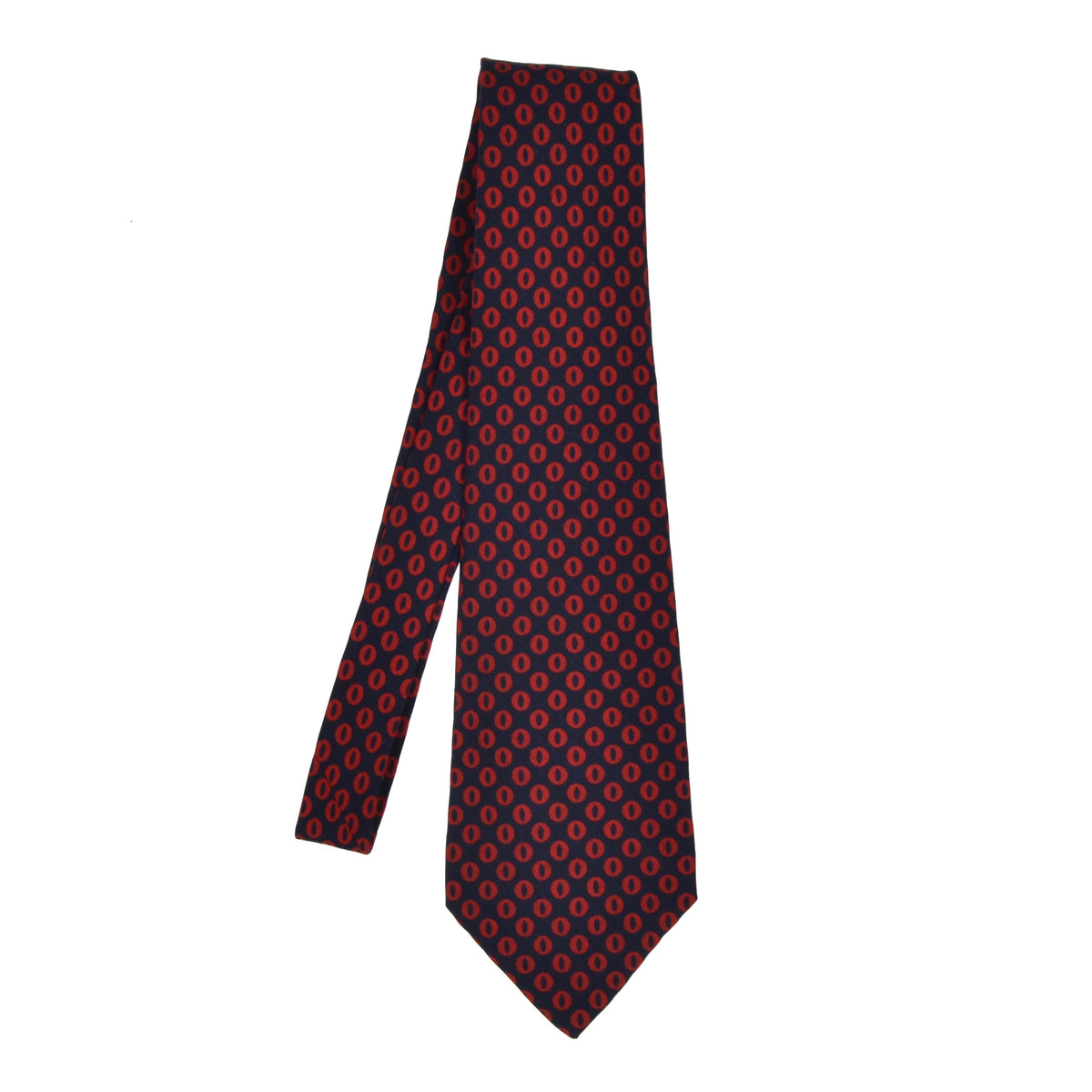 Knize Wien Challis-Krawatte aus Wolle - Marineblau & Rot