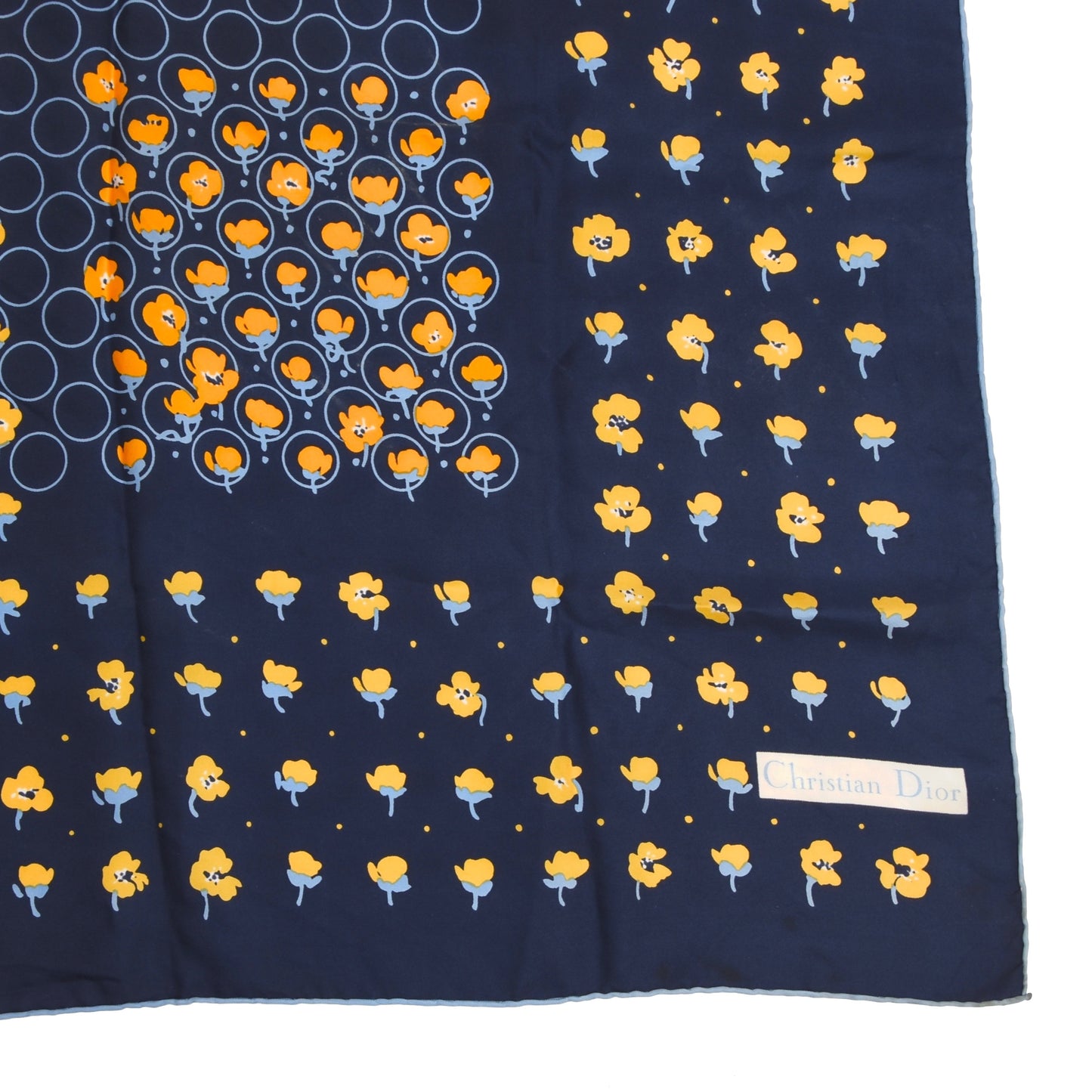 Vintage Christian Dior Seidenschal - Marineblau