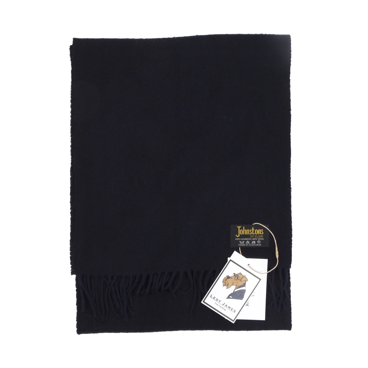 Johnstons of Elgin 60/40 Cashmere/Wool Scarf - Navy Blue