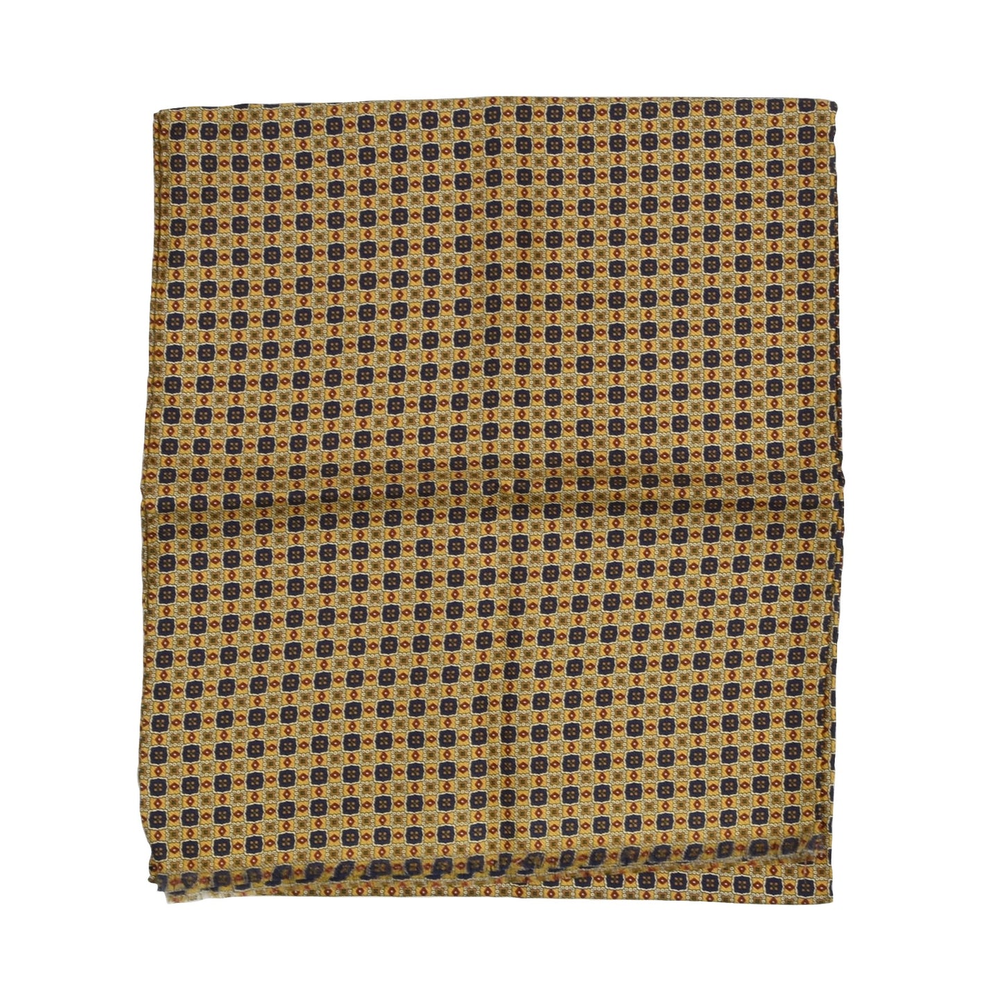 Klassischer handgerollter Seidenschal - Gelb