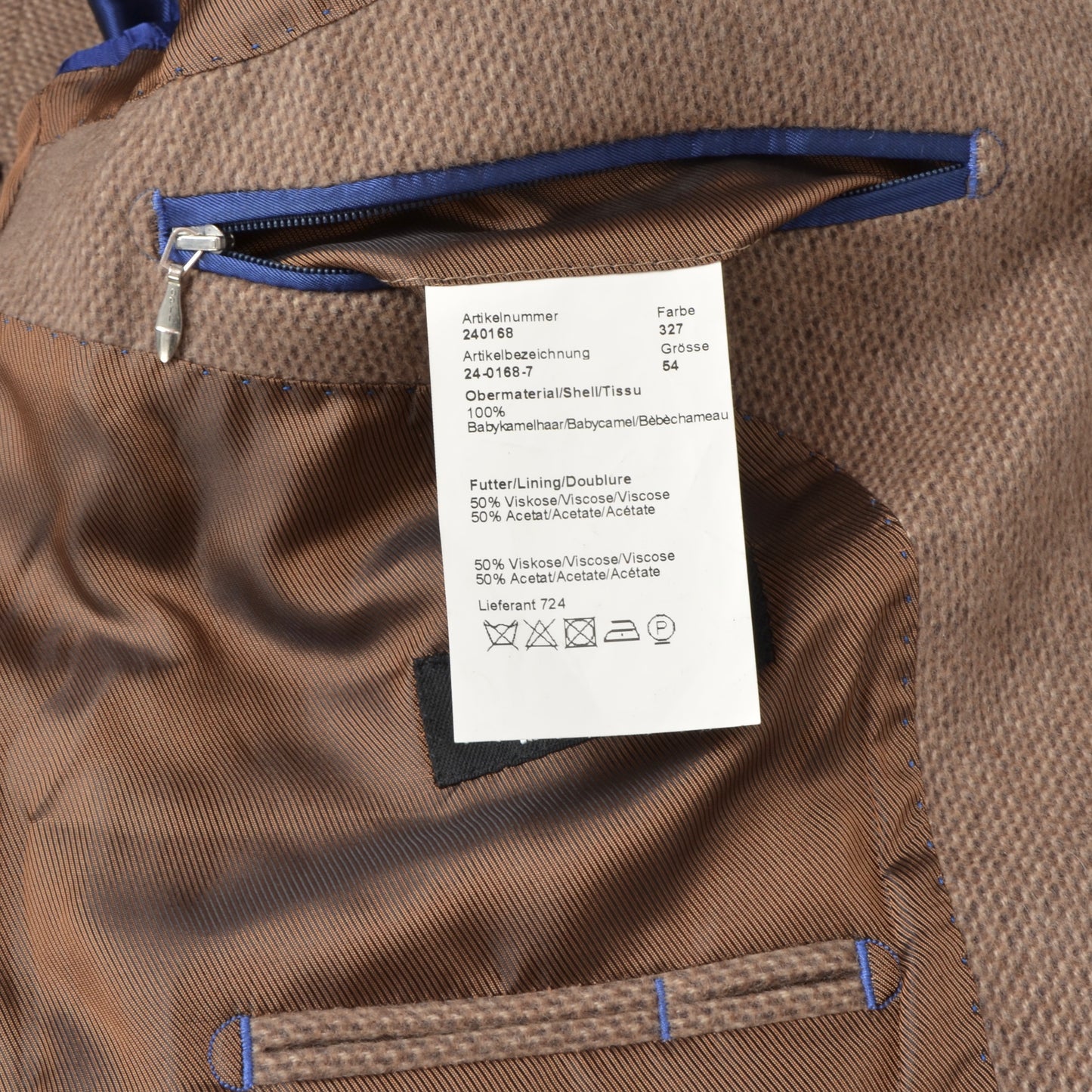 Walbusch Baby Camel Hair Jacket Size 54 - Sand