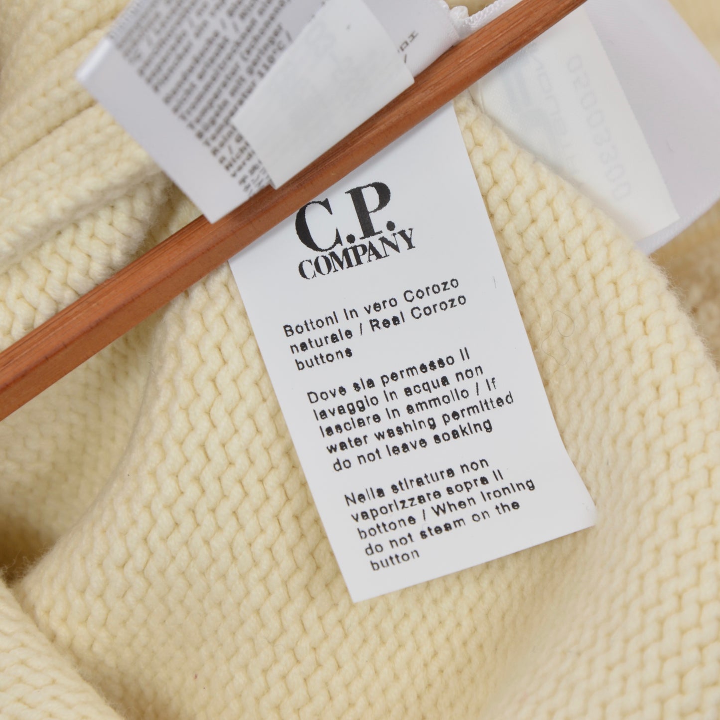 C.P. Company Shawl Collared Pullover Size 46 - Cream