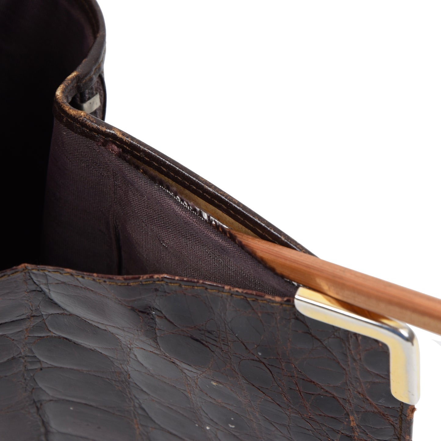 Vintage Crocodile Wallet/ID Holder - Brown