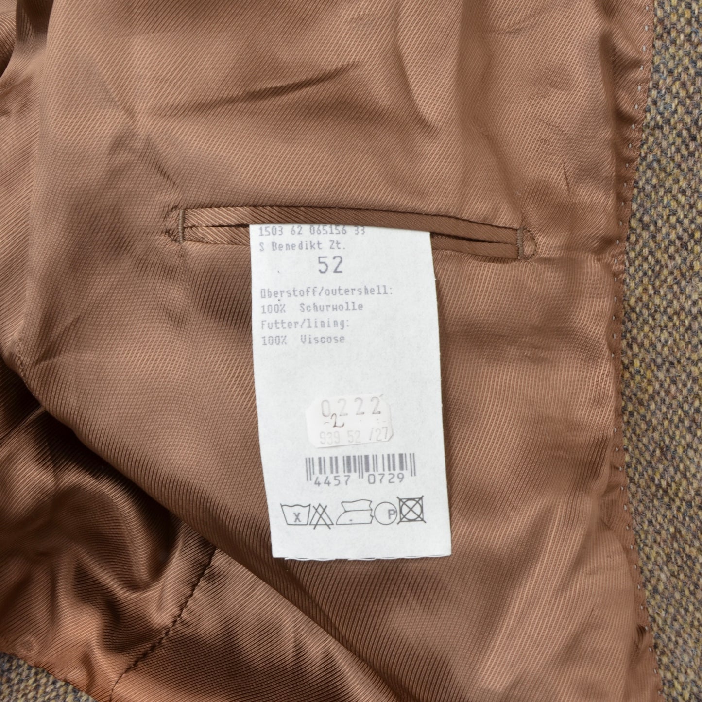 Sartoria Harris Tweed Jacket Size 52 - Brown