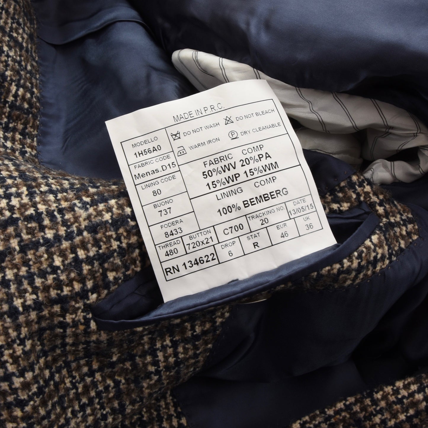 Suitsupply Zweireihige Tweed-Jacke aus Wolle und Mohair, Größe 46