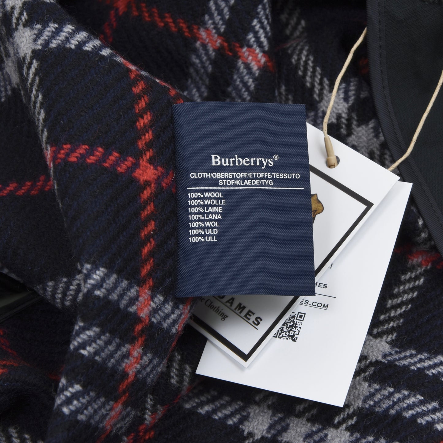 NWD Burberrys Wool Trench Lining Size 58 Reg - Navy Novacheck
