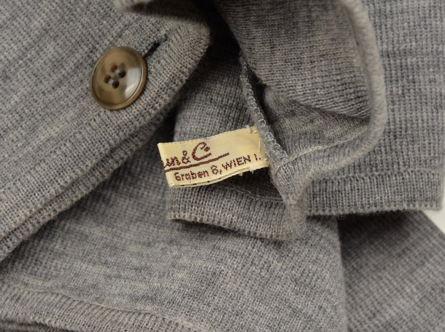 Wool Double-Breasted Waistcoat Sweater Vest by E. Braun & Co. XL - Grey