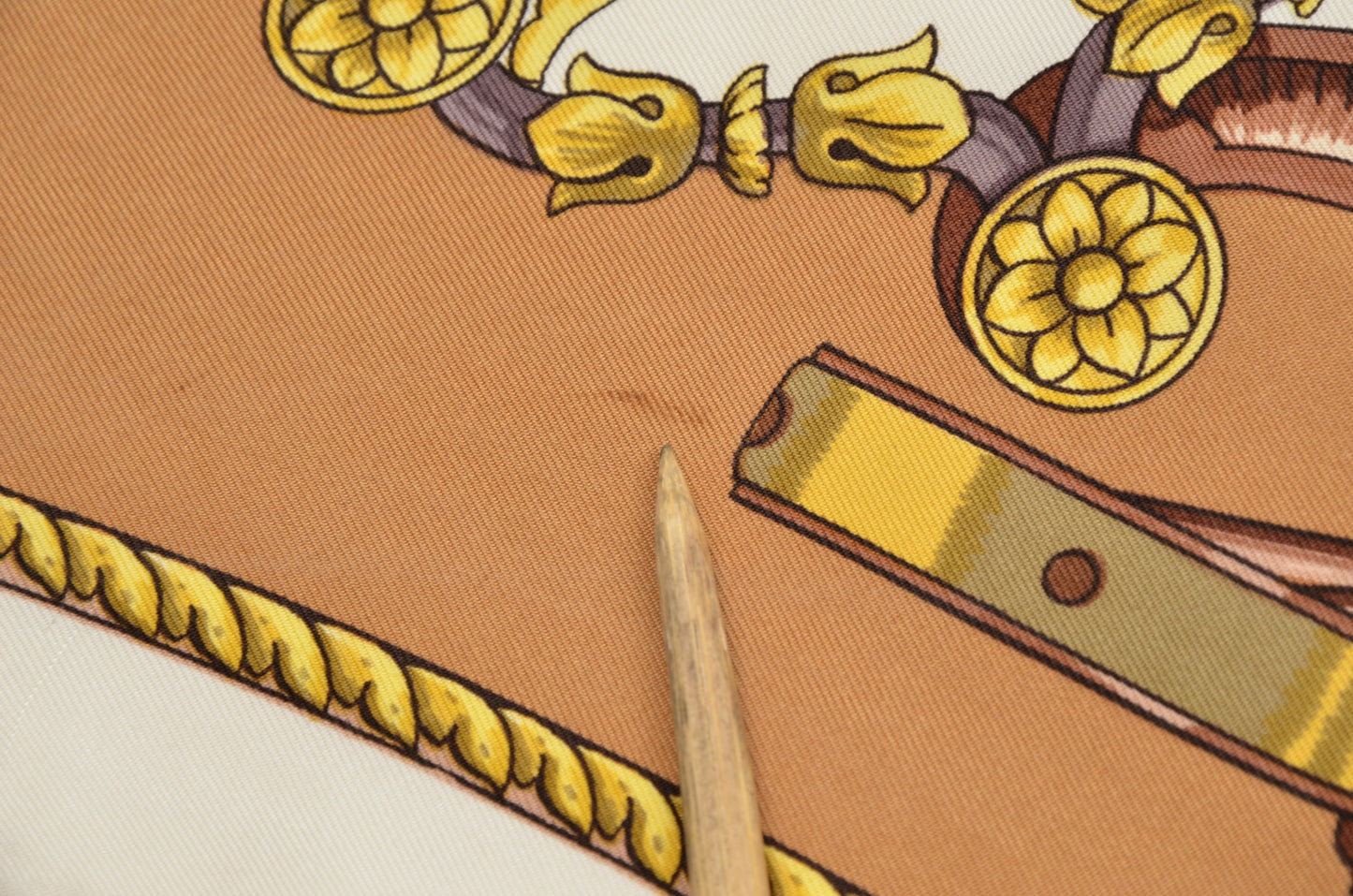 Hermès Paris Caty Latham Roues De Canon Silk Scarf