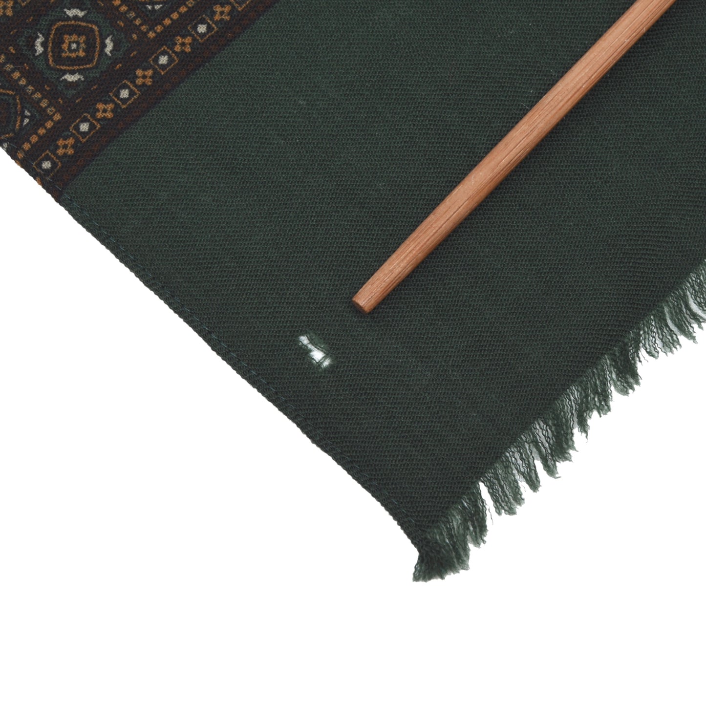 Klassischer Challis-Kleiderschal aus Wolle, Länge 114 cm - Grün