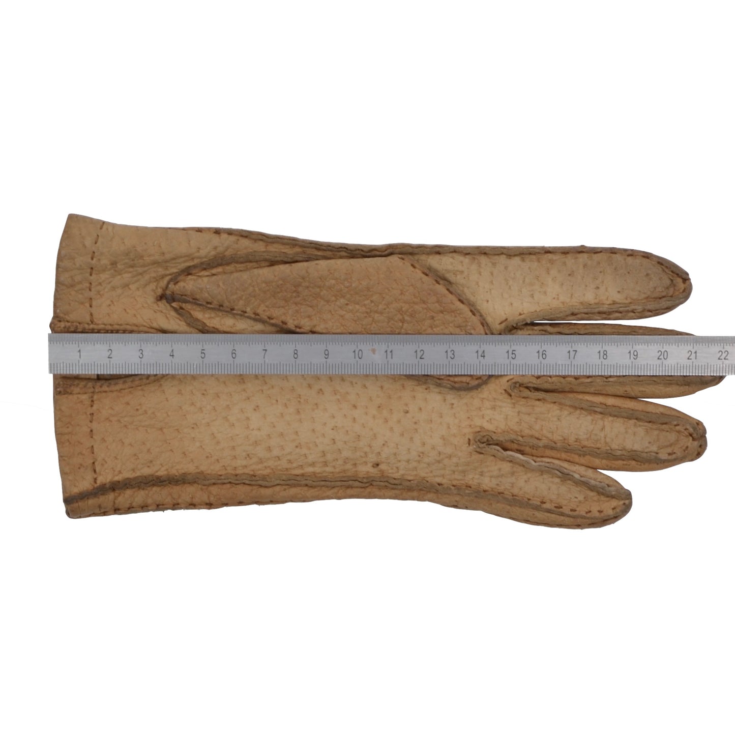 Unlined Peccary Gloves Size 7 - Beige/Tan
