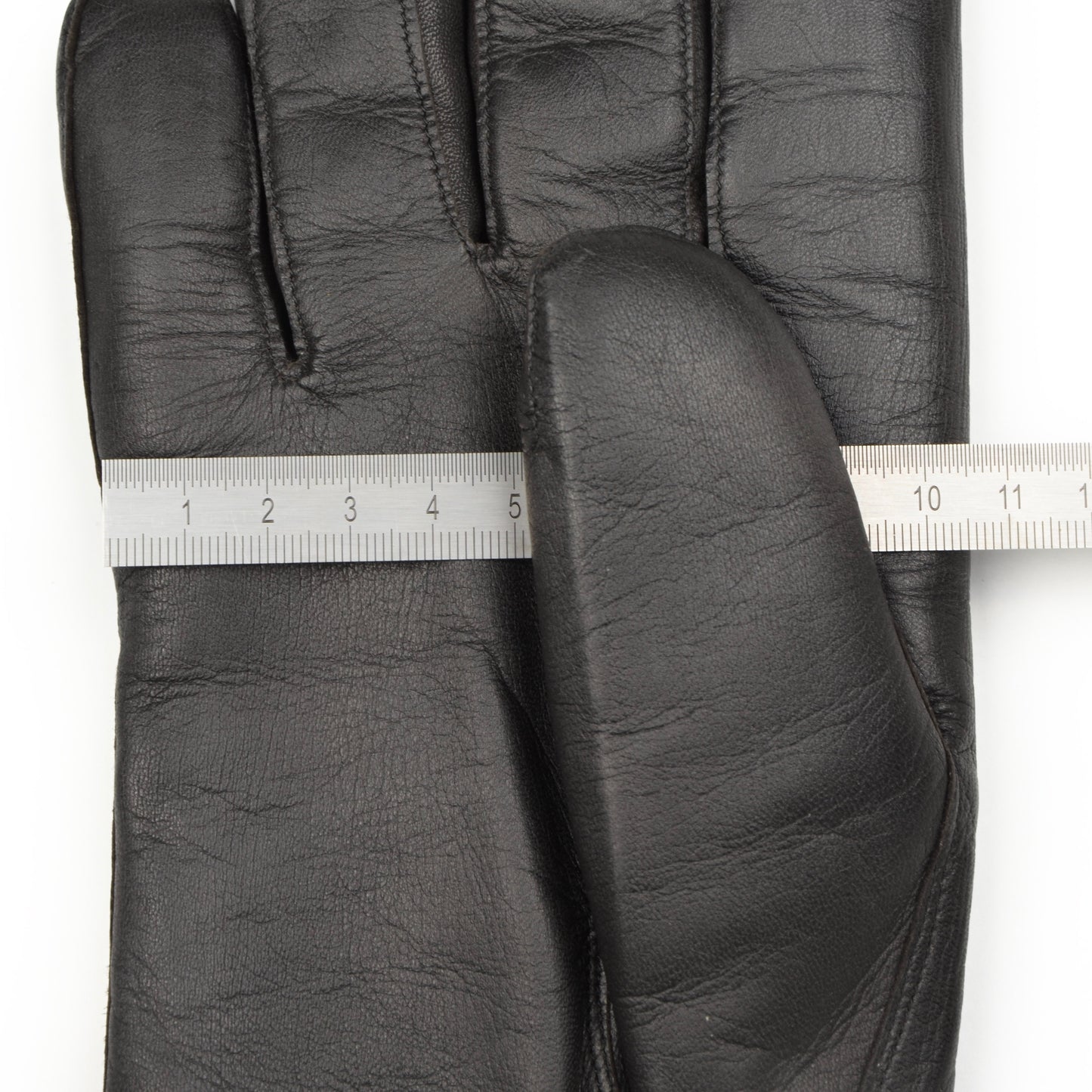 Shearling-Lined Lamb Nappa Gloves Size 8 1/2 - Black