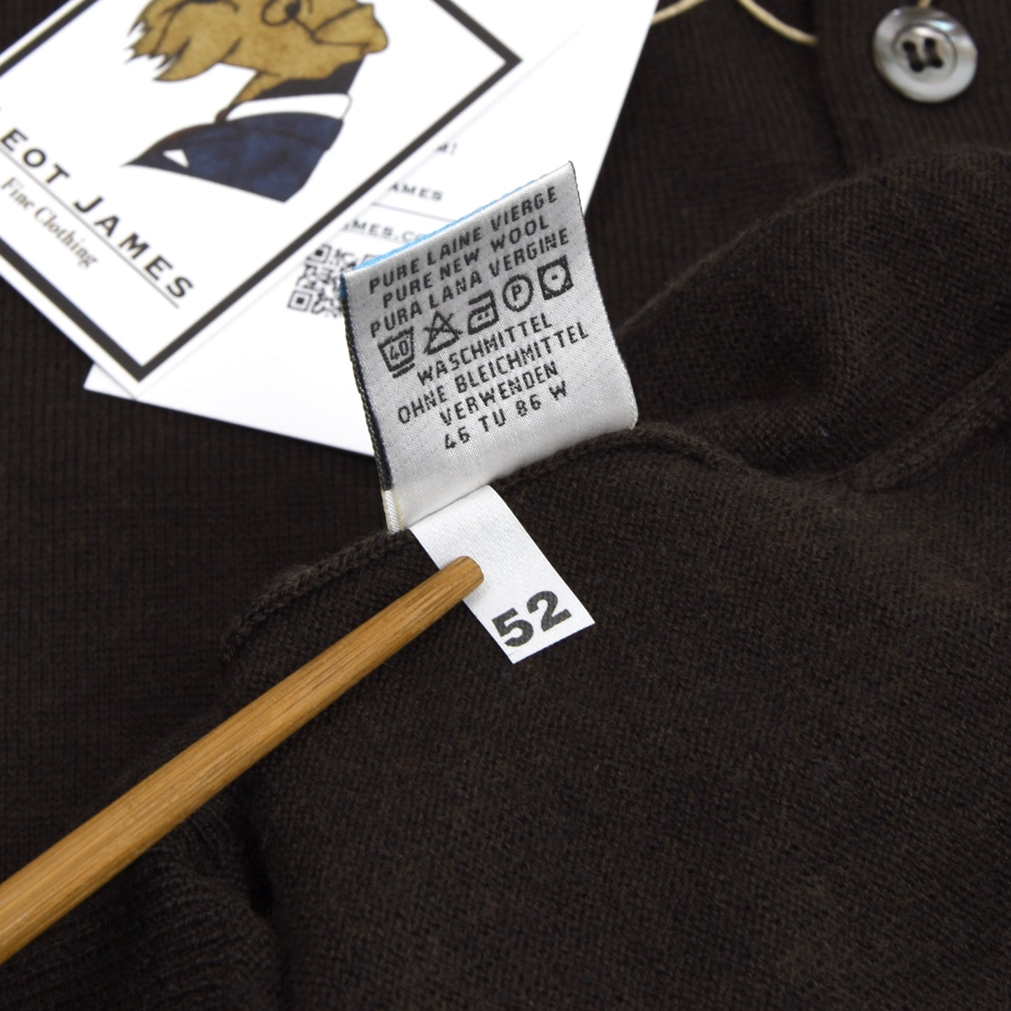 Burlington Wool Polo Pullover Größe 52 - Schokoladenbraun