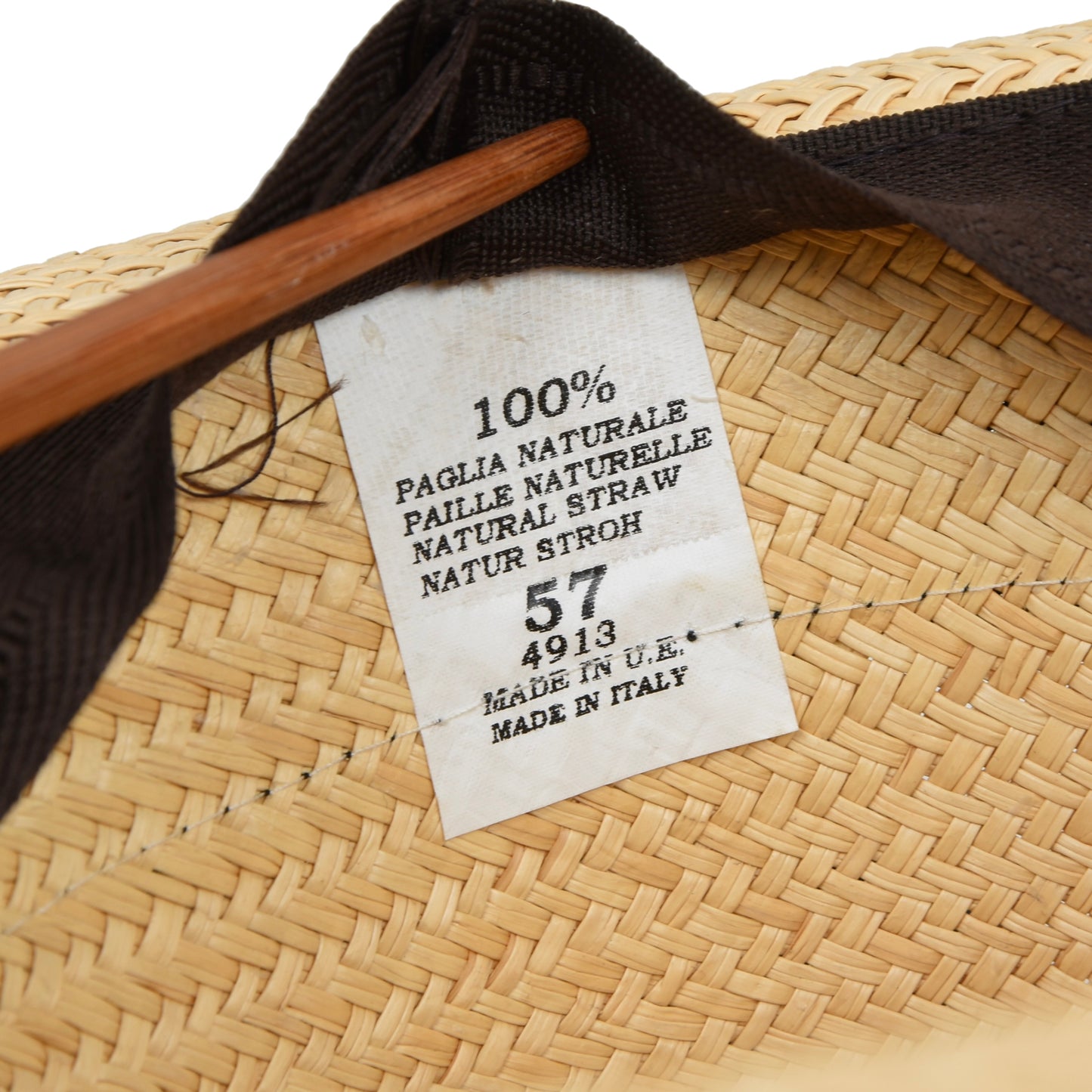Vintage Oriental Panama Strohhut Größe 57 - Beige/Braun