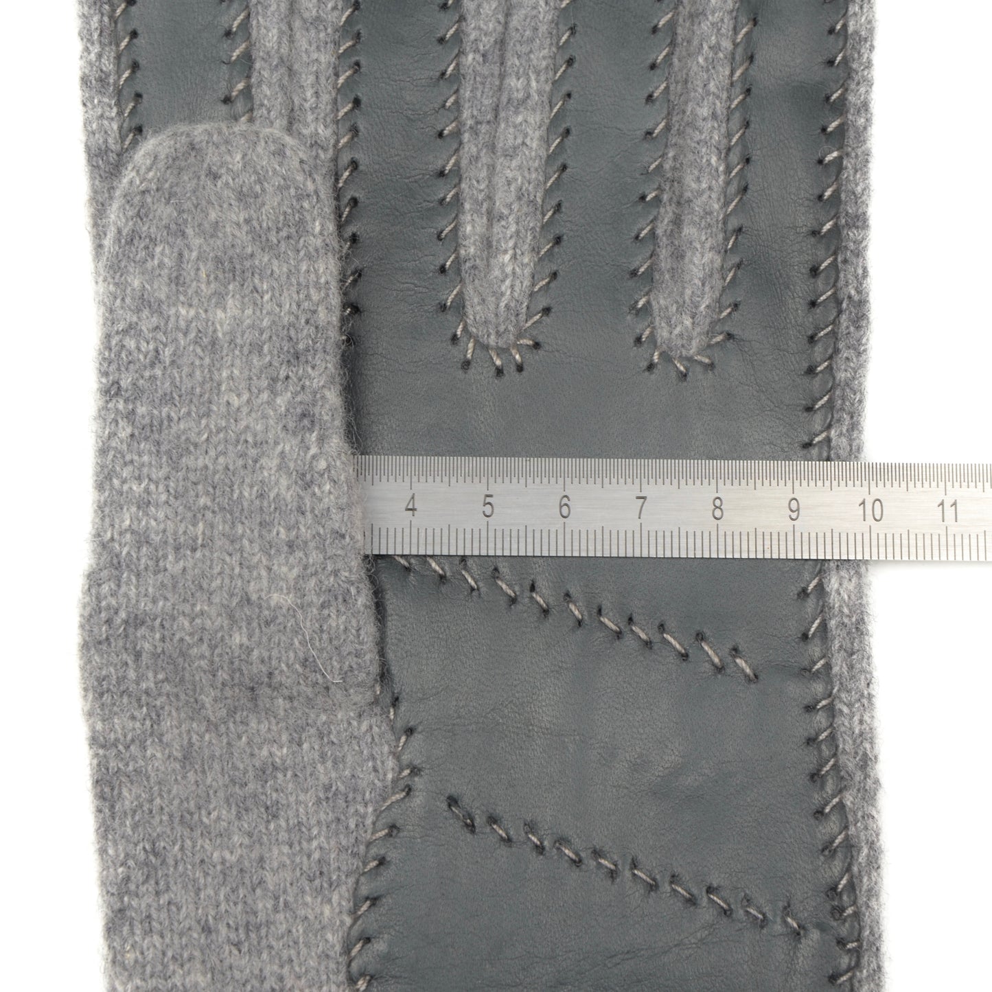 Strickhandschuhe aus Kaschmir und Wolle Größe 10 - Grau