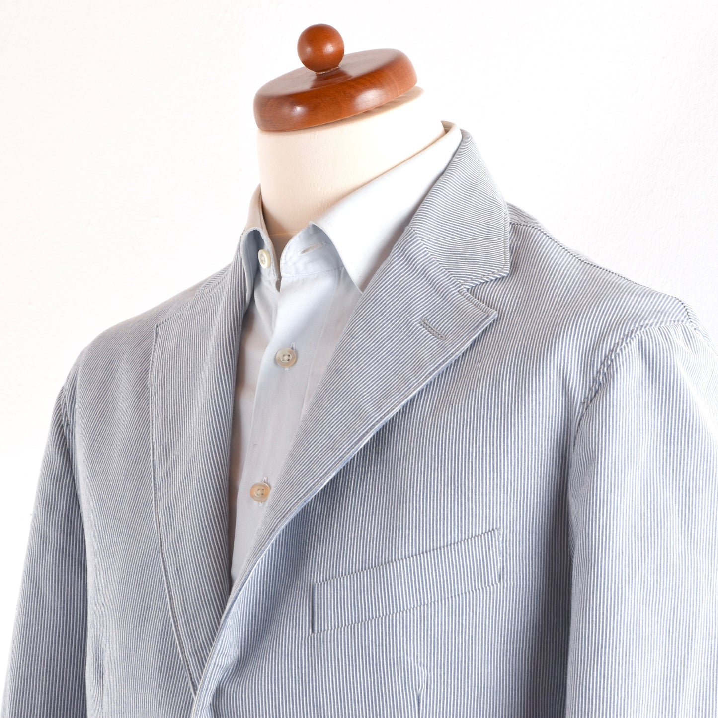 Pal Zileri Seersucker Jacket Size 54 - Blue & White