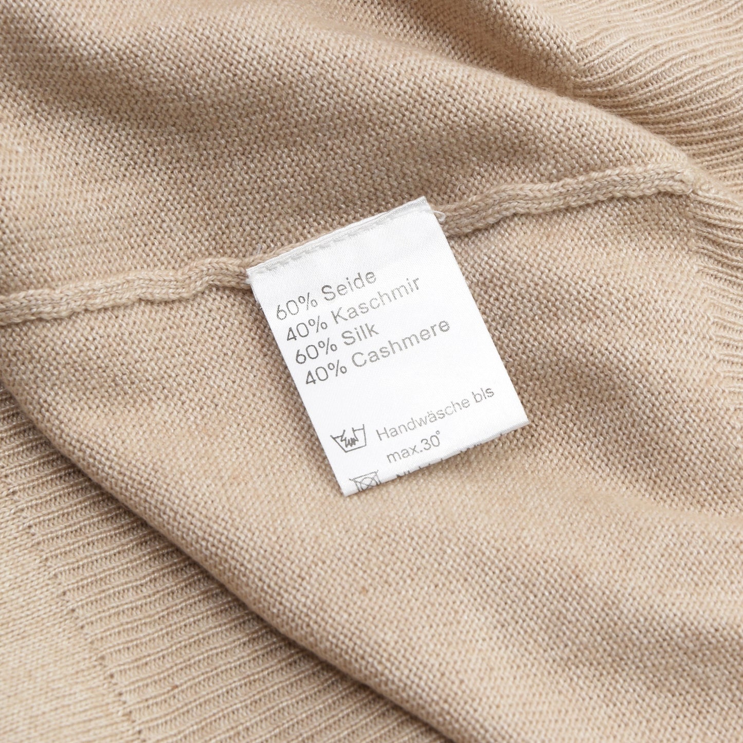 Atwardson Pullover 60 % Seide 40 % Kaschmir Größe 56 - Beige/Sand