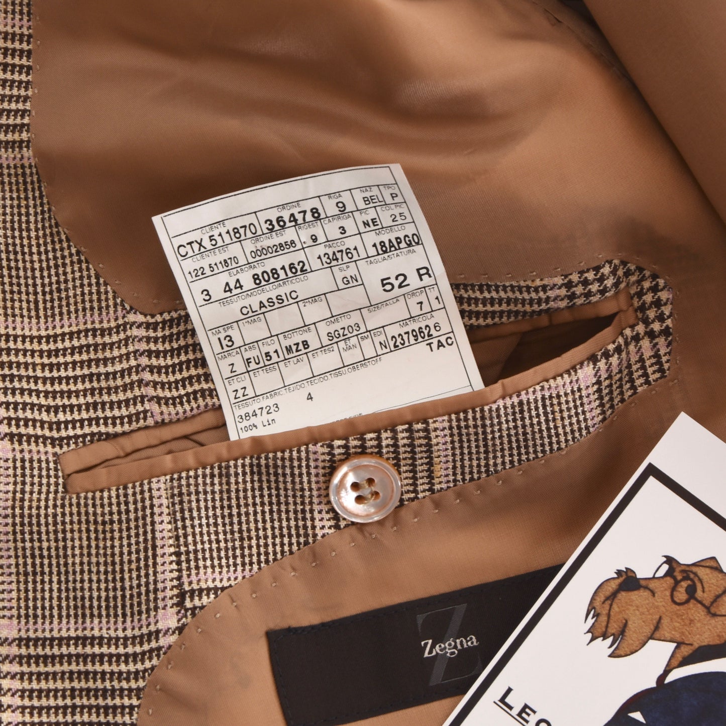 Z Zegna Linen Jacket Size 52 - Plaid