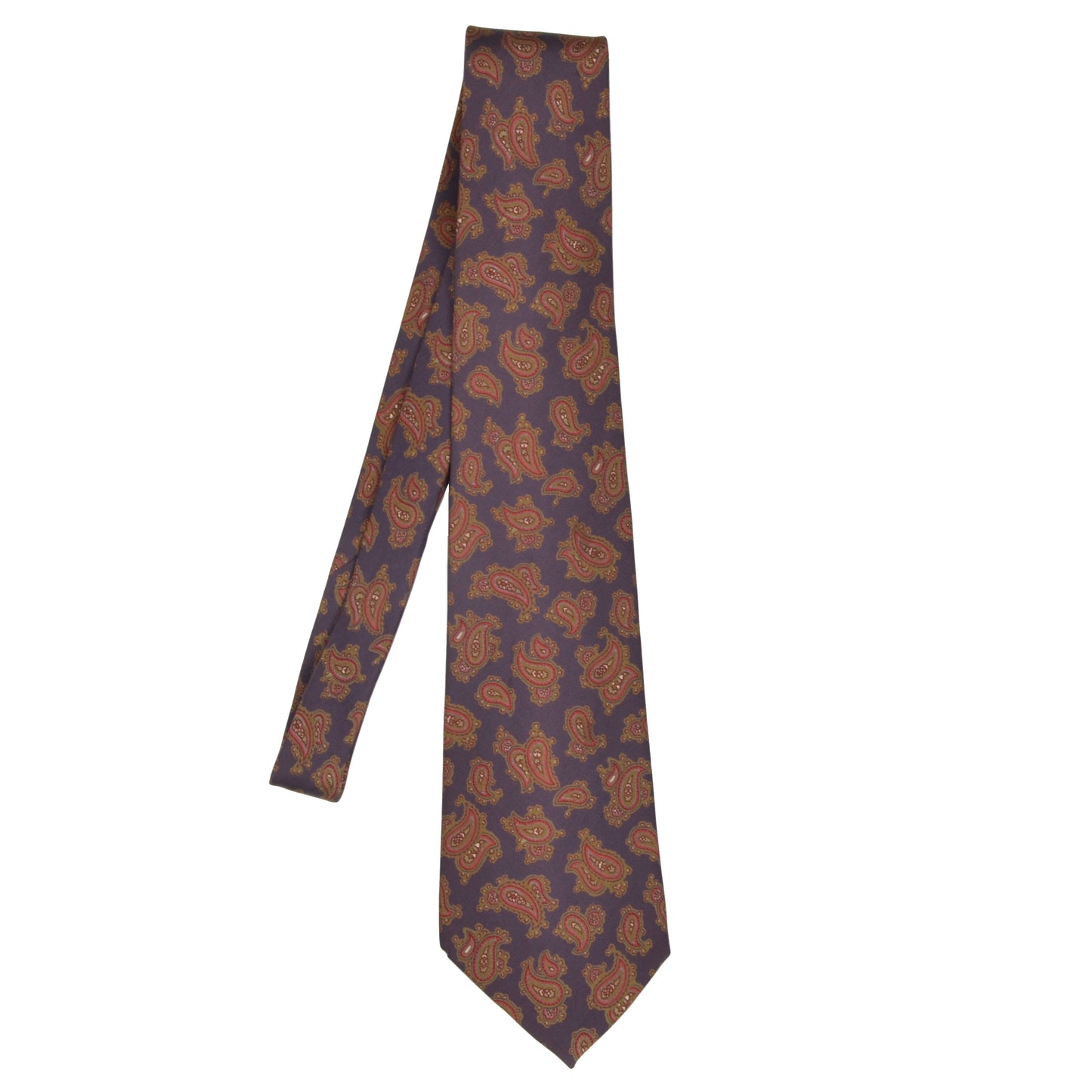 Louis Boston Paisley Silk Tie - Purple