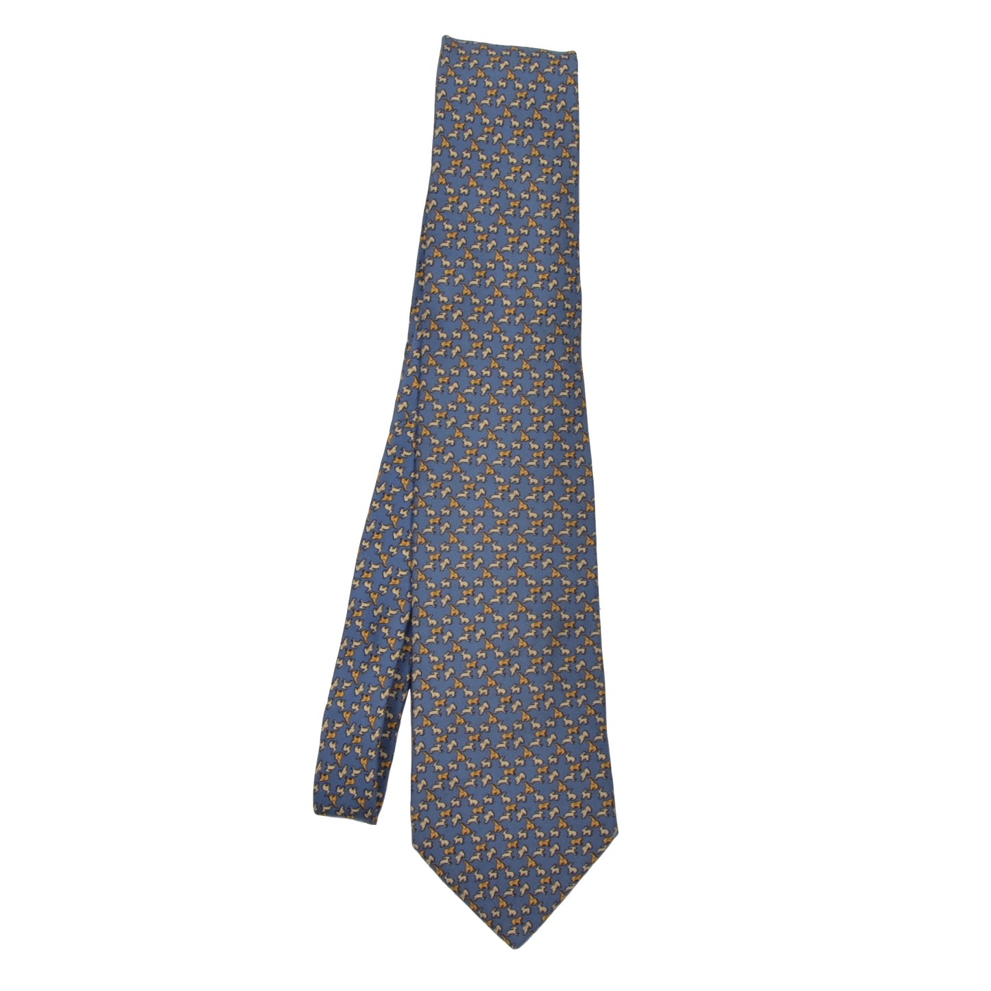 Salvatore Ferragamo Bunny Print Silk Tie - Blue