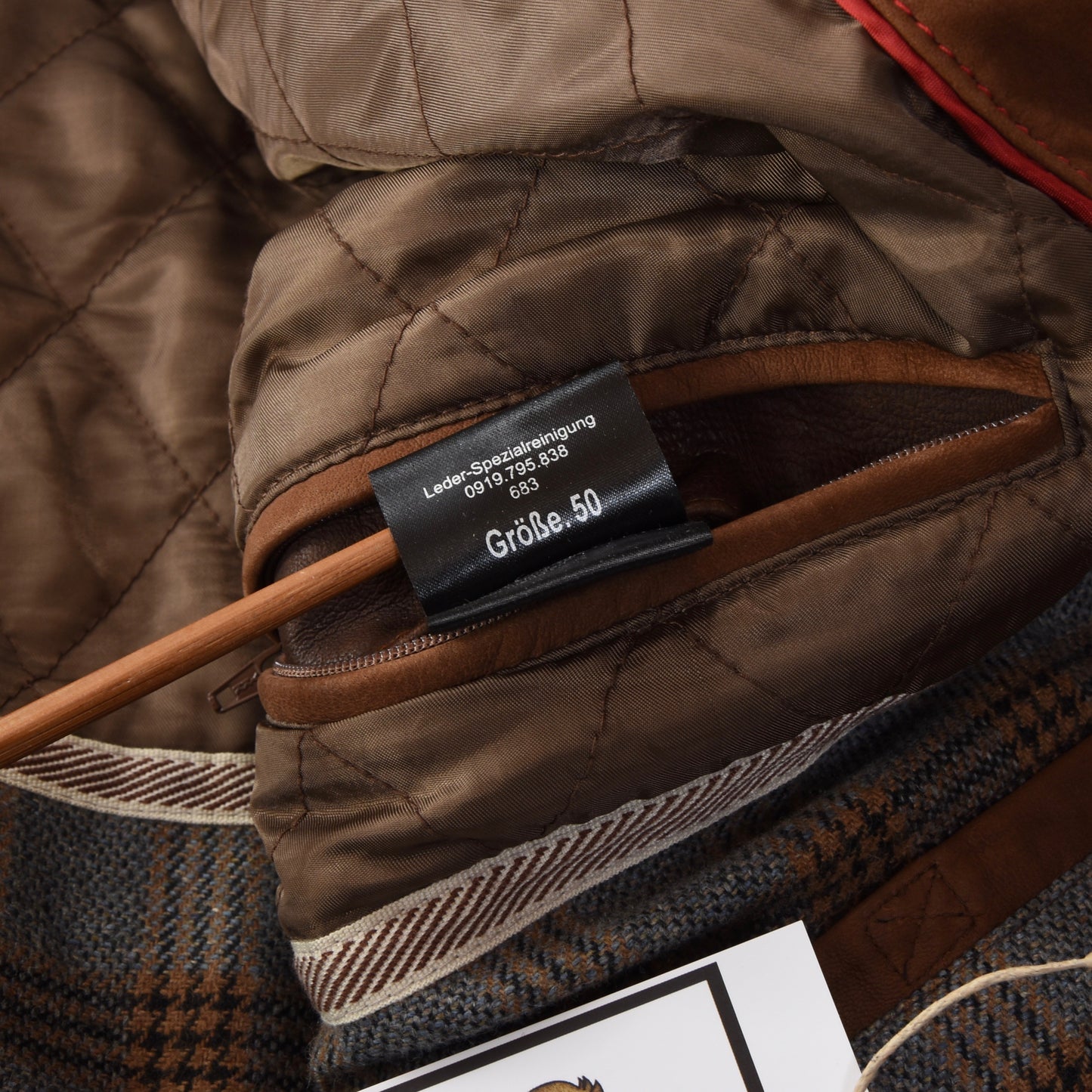 Walbusch Lammnubuk Lederjacke Größe 50 - Braun