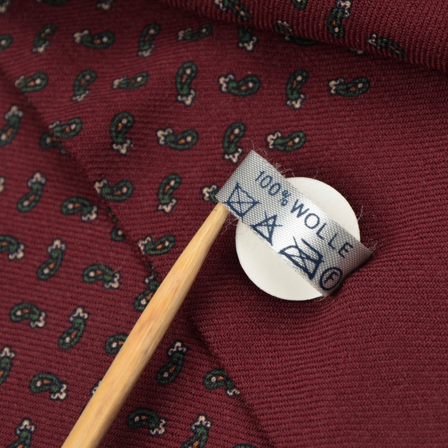 Phoenix Wien Wool Paisley Dress Scarf - Burgundy