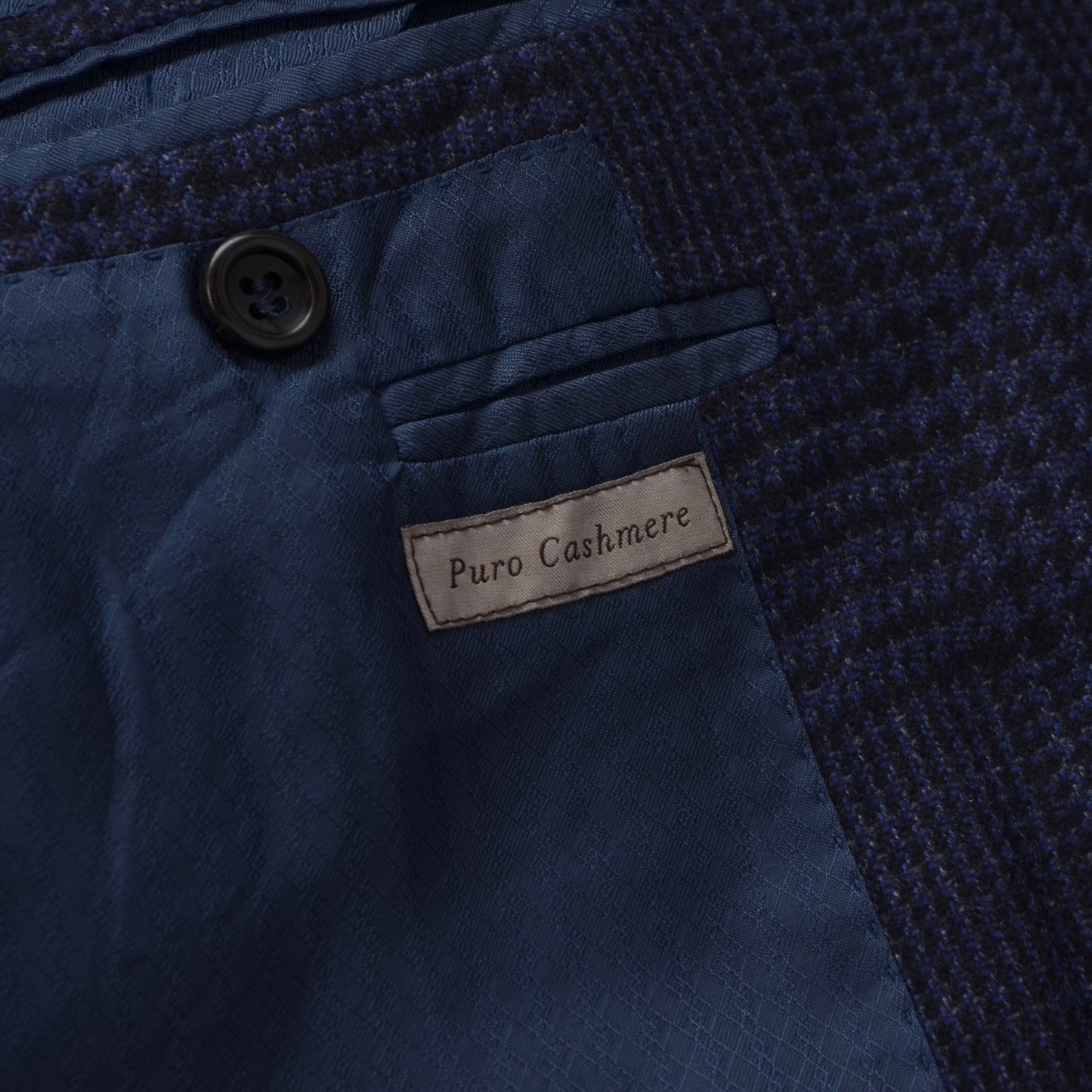 Canali Exclusive 100% Cashmere Jacket Size 52 - Blue Plaid