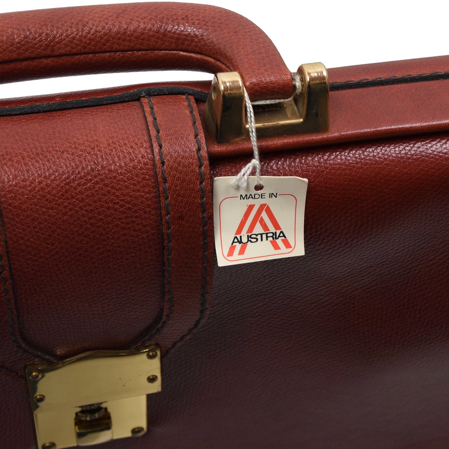 F. Schulz Leather Briefcase - Rust