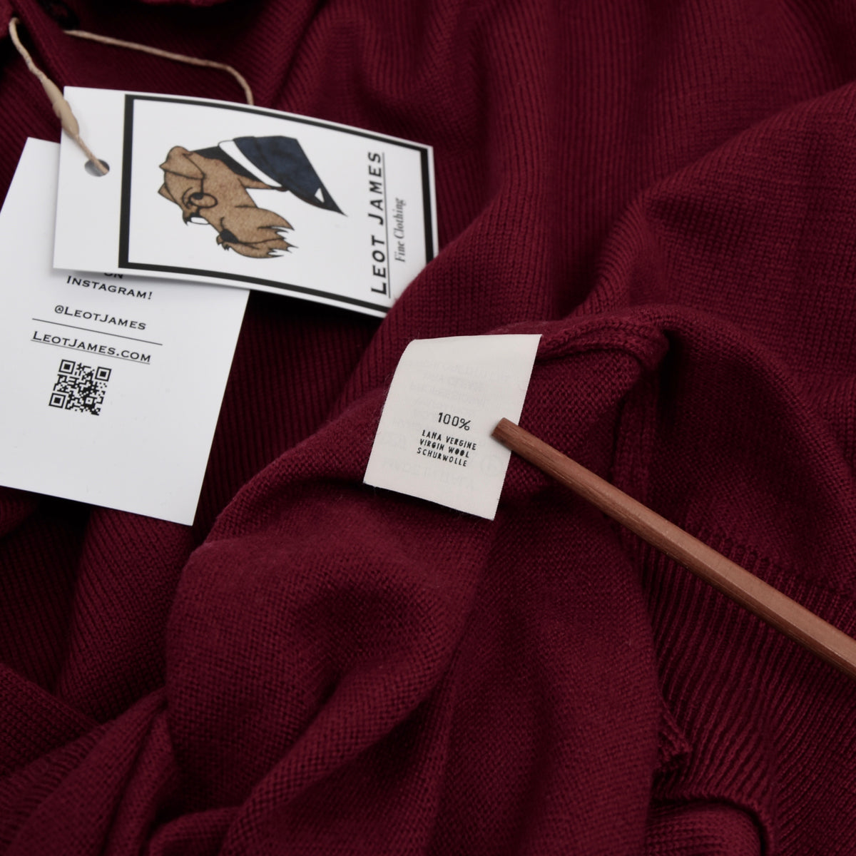 Gran Sasso Woll-Polopullover Größe VI - Burgund
