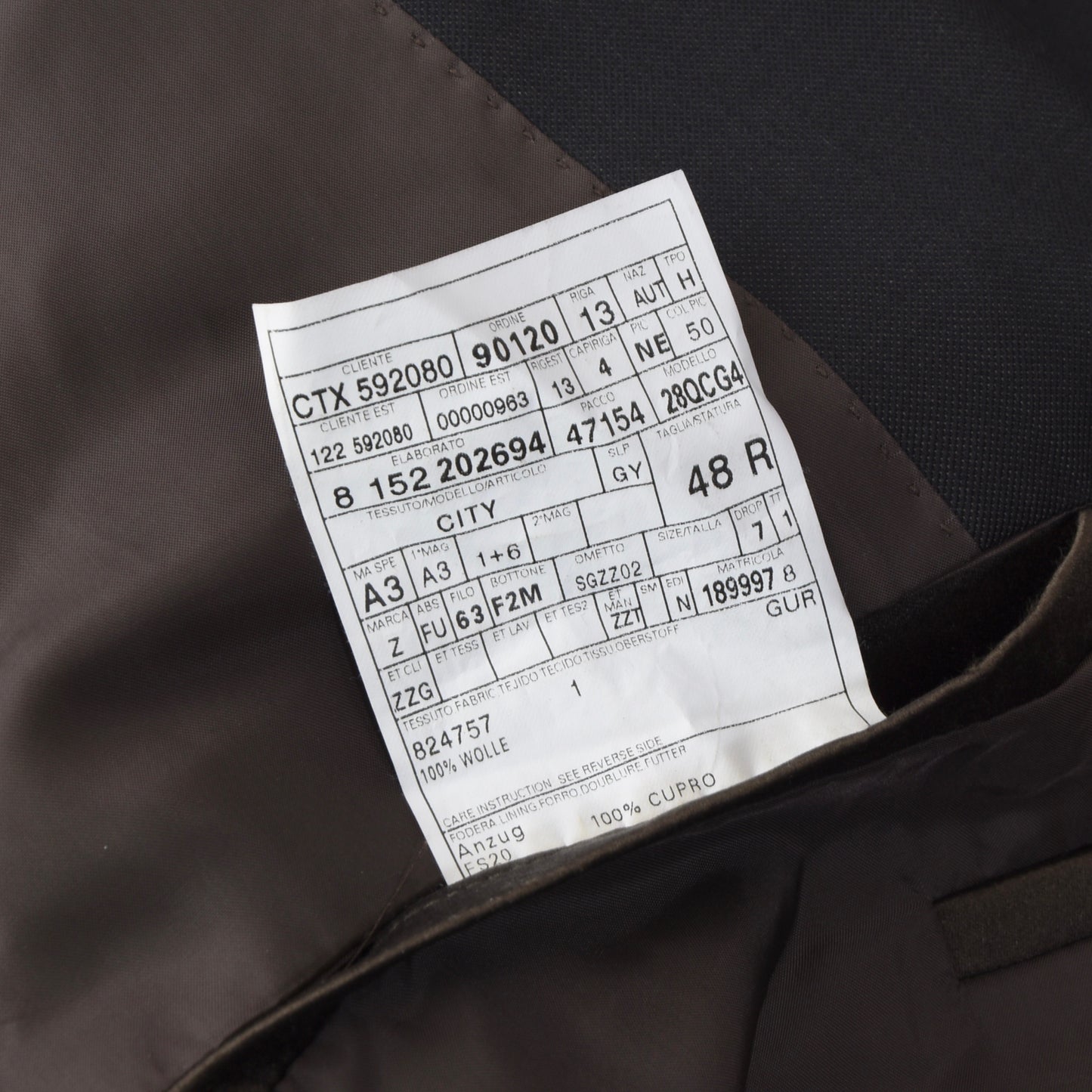 Z Zegna City Wool Jacket Size 48 - Brown-Grey