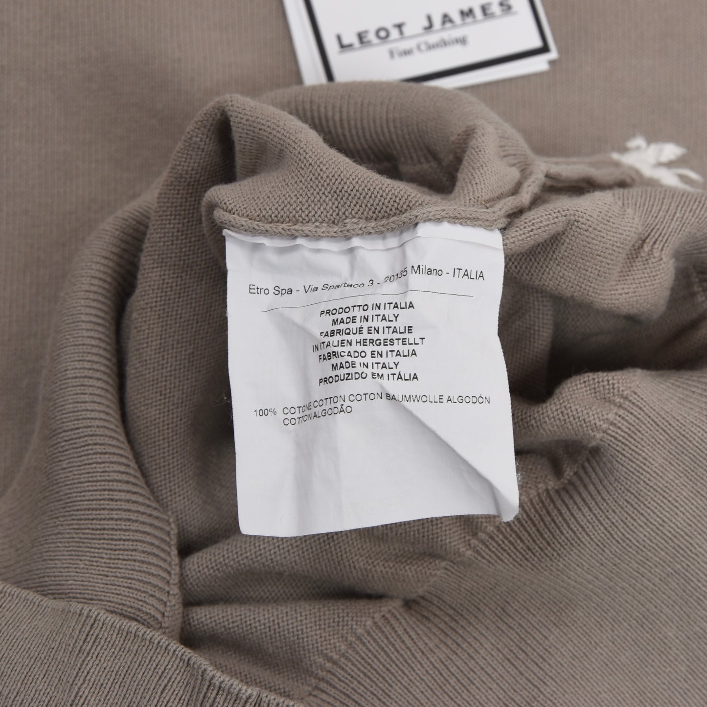 Etro Milano Baumwollpullover Größe S - Sand