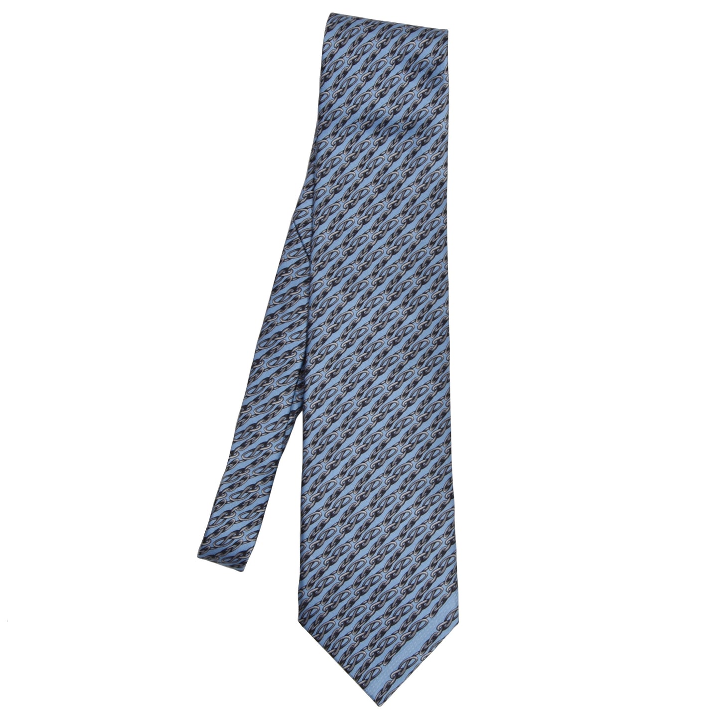 Zilli Paris Bedruckte Seidenkrawatte - Blau