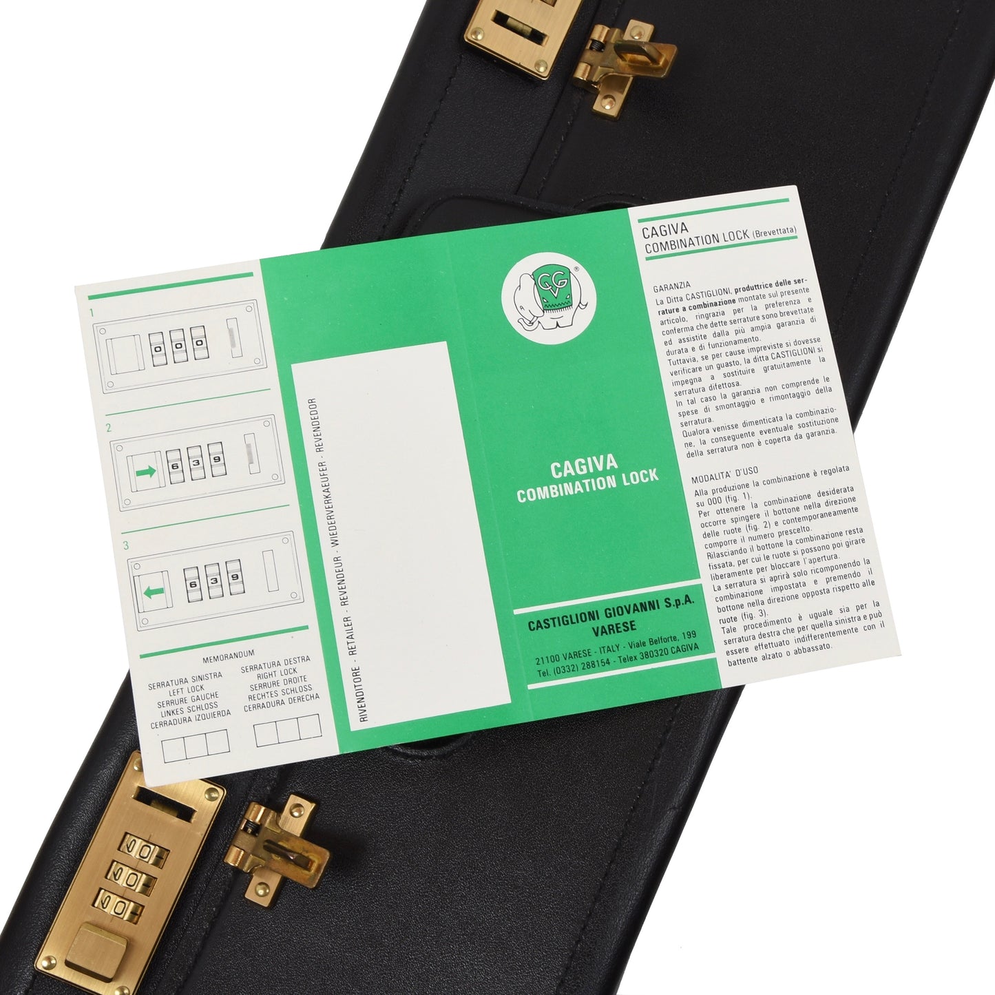 Classic Leather Attache Case - Black