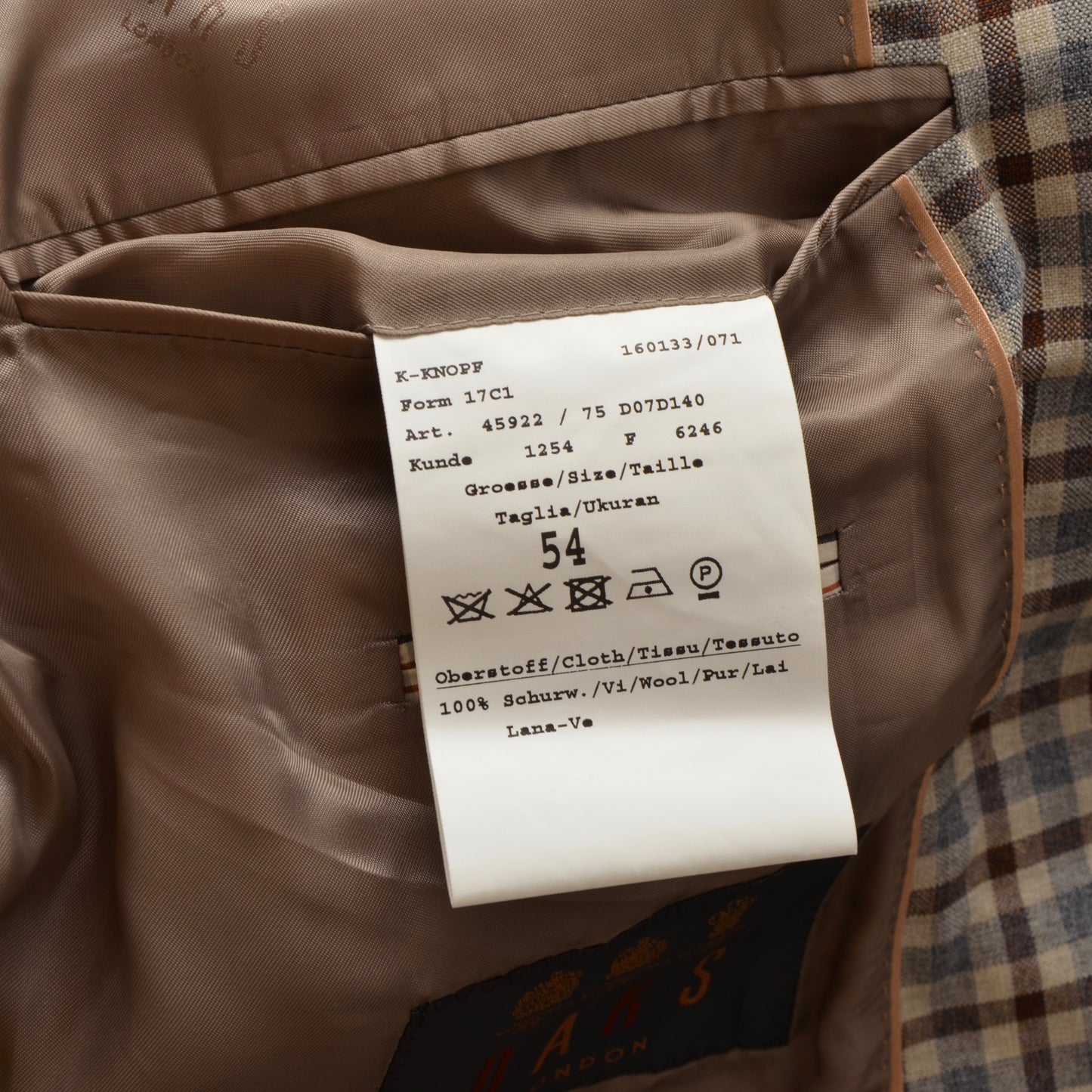 Neue DAKS London Wolljacke Größe 54 - Kariert