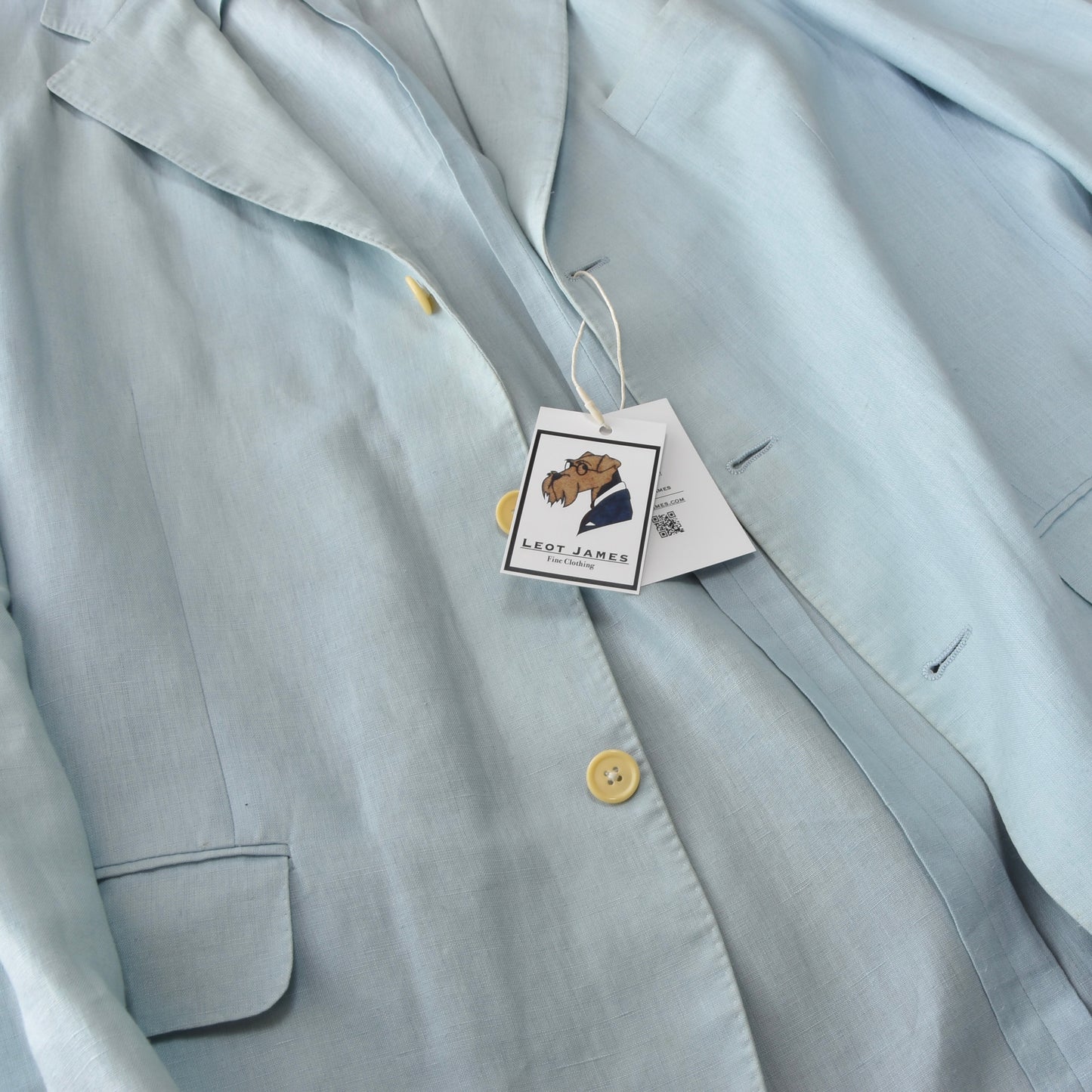 Rosario Isaia 100% Linen Jacket Size 54L DEFECT - Light Blue