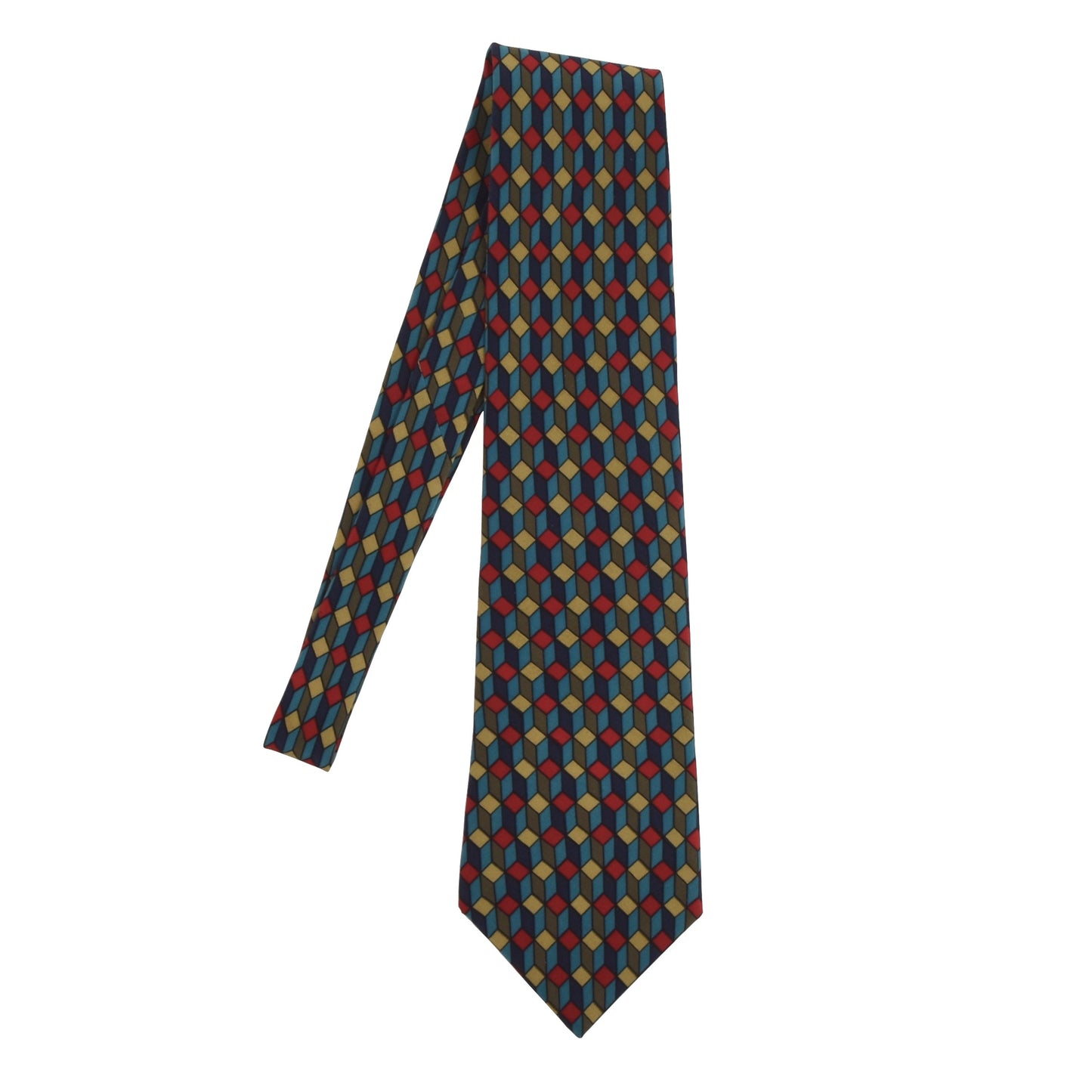 Ascot Hand Made Silk Tie - Cubes