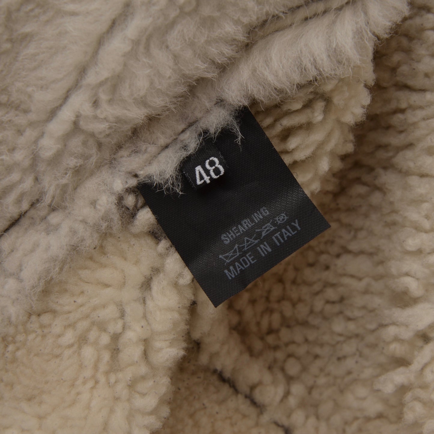 Original Shearling Leather Bomber Jacket Size 48 - Grey