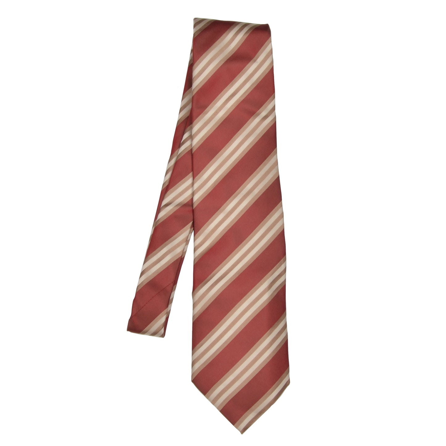 Hugo Boss Striped Silk Tie - Red, White Beige