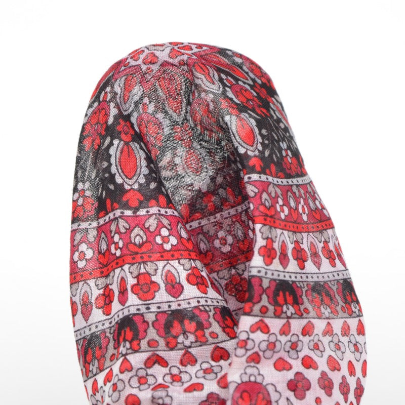 Lehner Switzerland Cotton Pocket Square - Red Floral