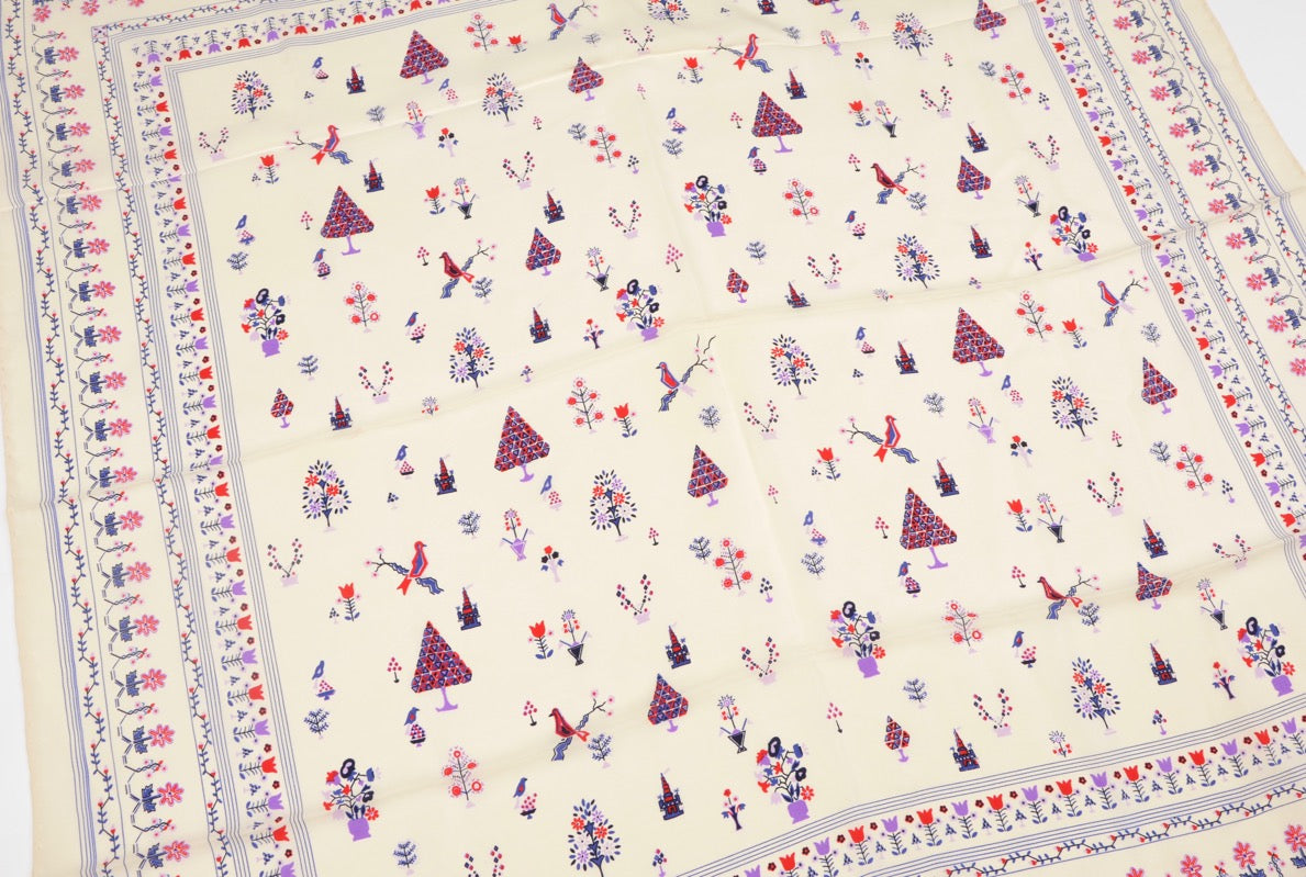 Handrolled Silk Scarf by Alessandra - Cream