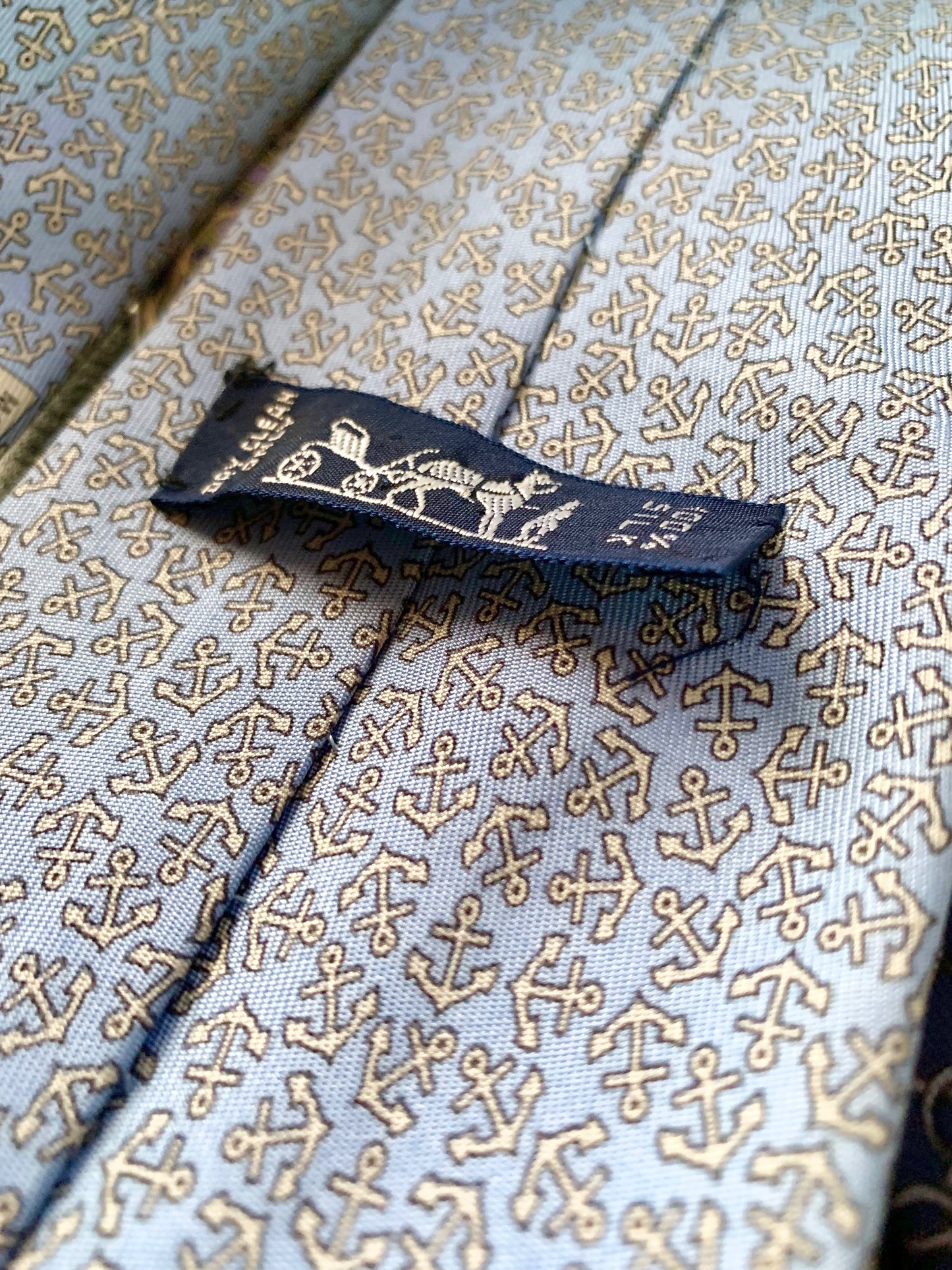 Hermès Paris Seidenkrawatte 5165 IA - Hellblau