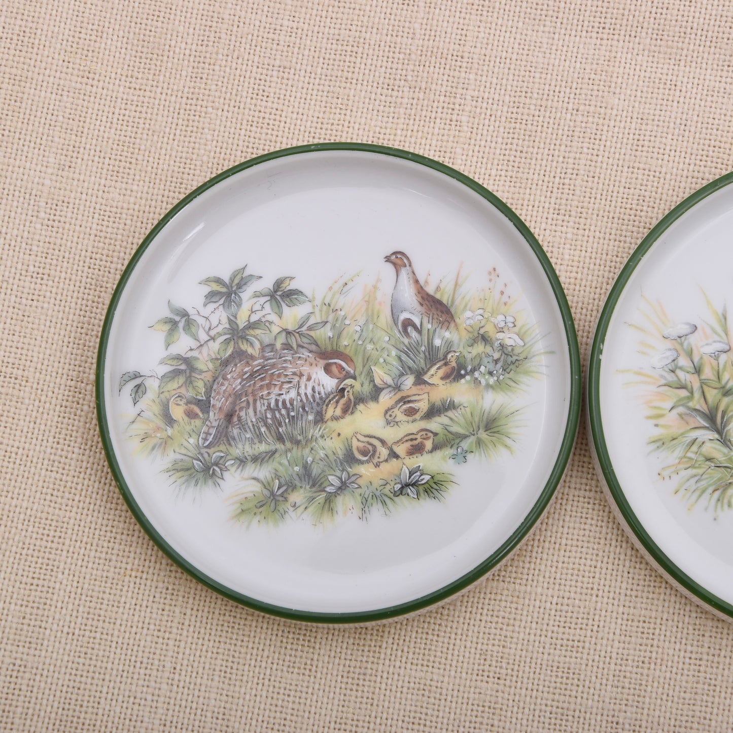Vintage Seltmann Weiden Porzellan-Untersetzer mit Fasanenmotiv – 2er-Set