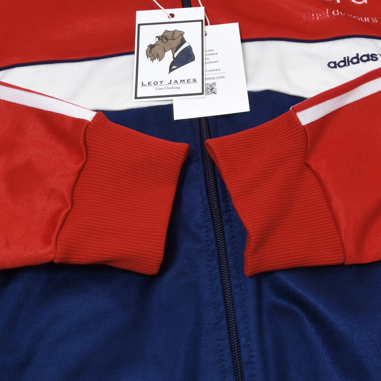 Vintage 1970er Adidas Jogginganzug Gr. D8 - Rot, Weiß & Marineblau
