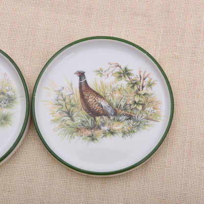 Vintage Seltmann Weiden Porzellan-Untersetzer mit Fasanenmotiv – 2er-Set