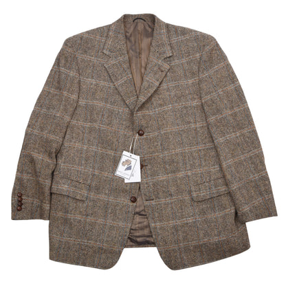 Barutti Harris Tweed Sakko Gr. 28/S46 ca. 62,5cm - Hellbraun Windowpane