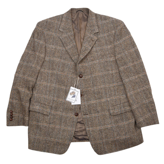 Barutti Harris Tweed Sakko Gr. 28/S46 ca. 62,5cm - Hellbraun Windowpane