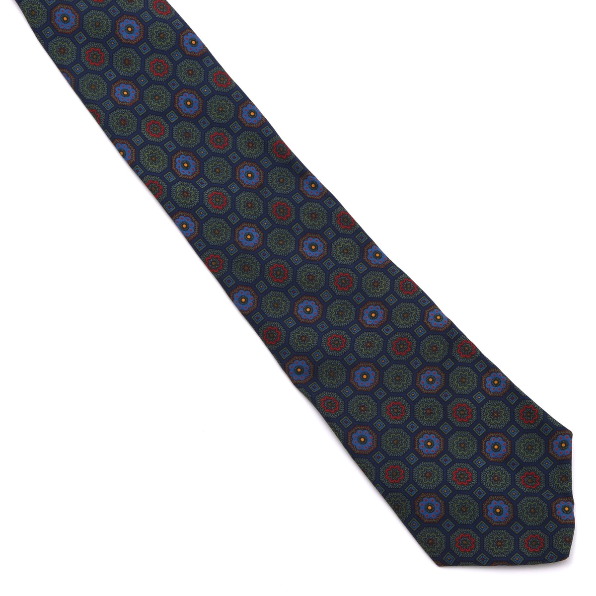 Resmann x Drake's Ancient Madder Silk Tie Made in England - Blue Sunburst